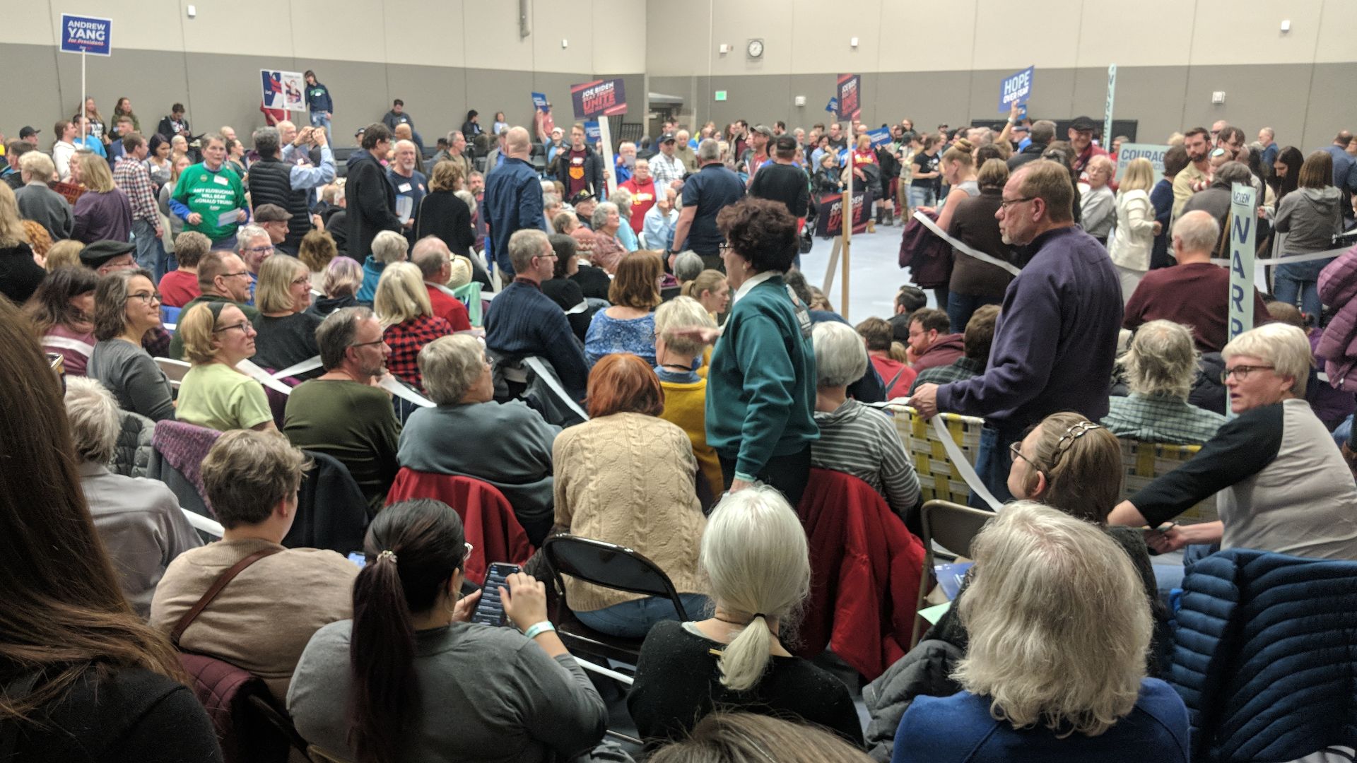 File:Iowa Caucus Precinct 15 in Ames (2020) During First Alignment.jpg