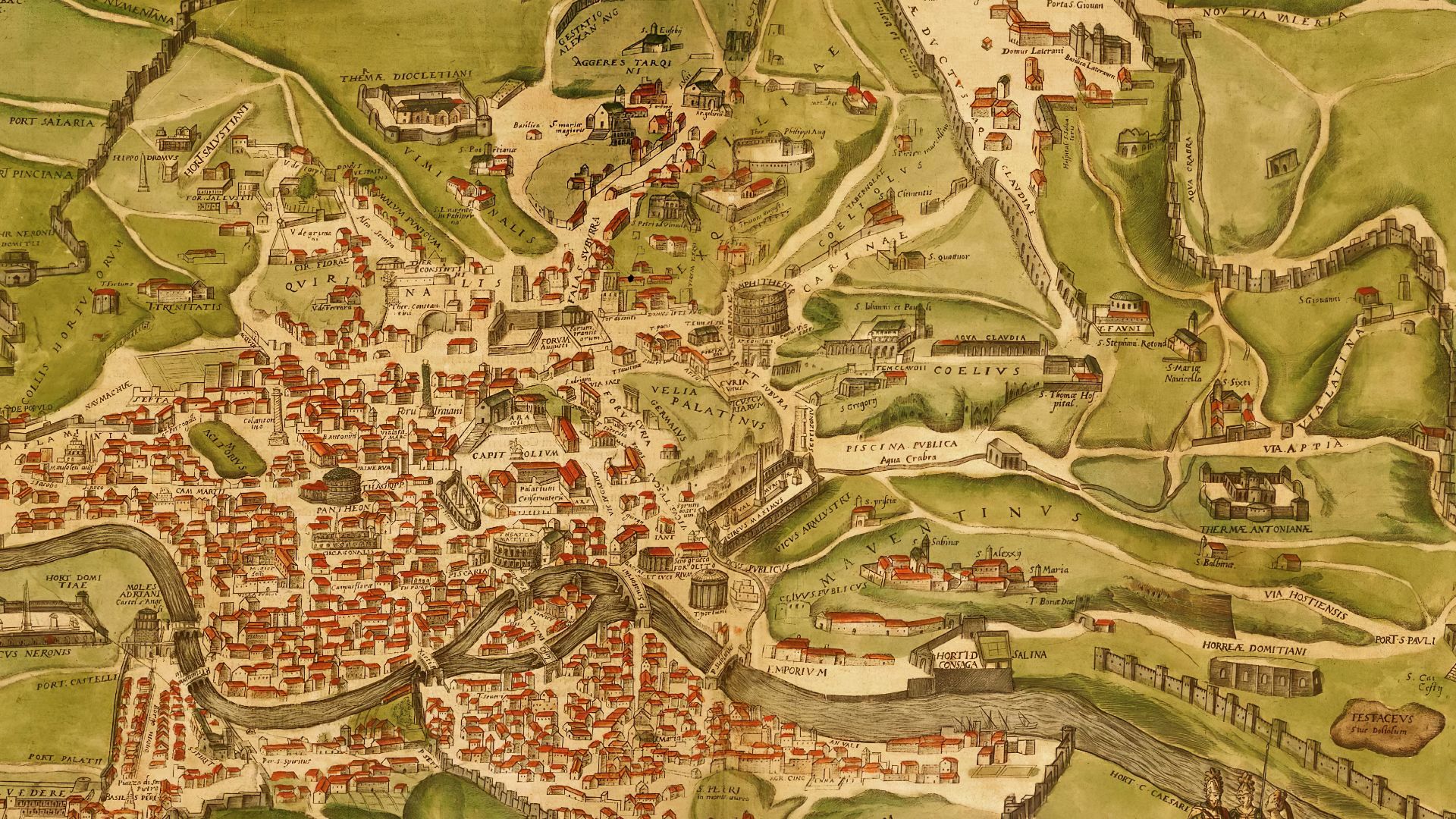 File:Historical map of ancient Rome of the 1st century CE published in Italy in 1570.jpg