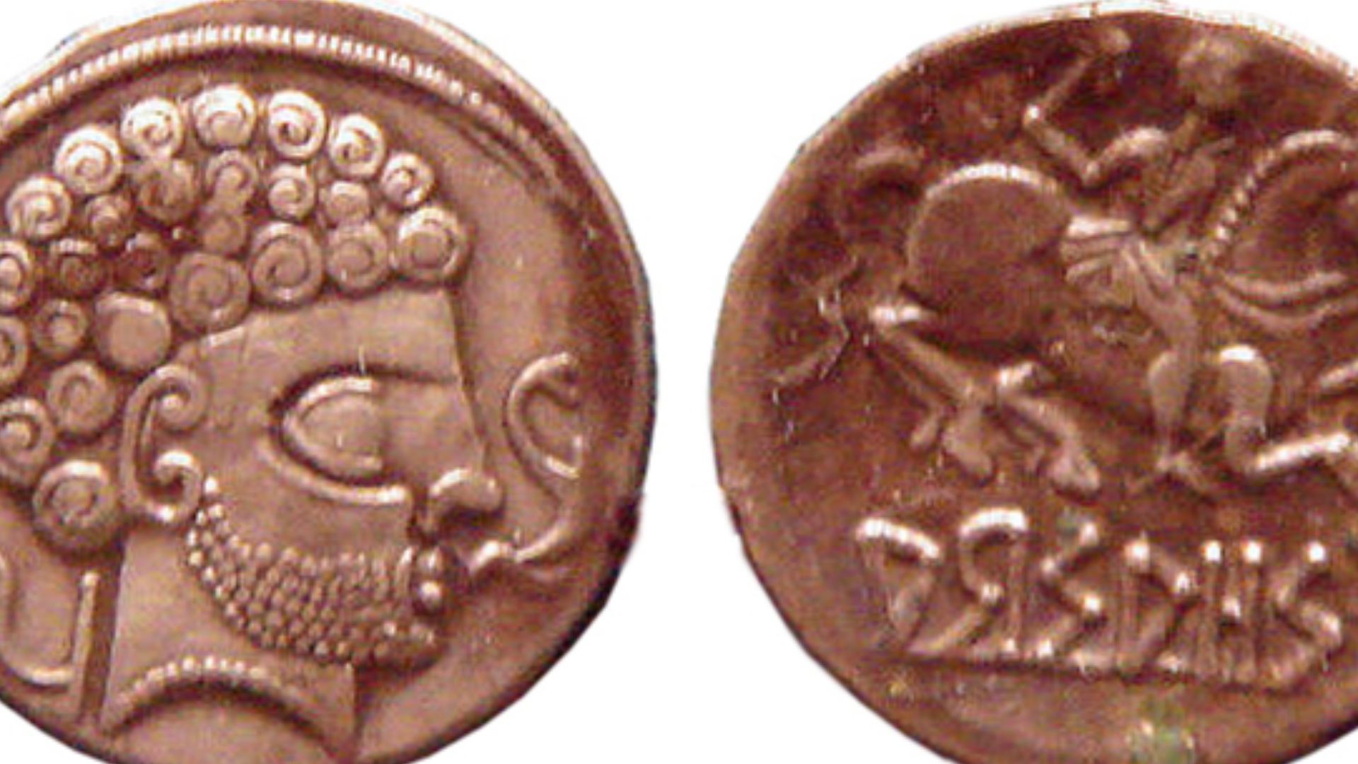 File:Coins of Arsaos in Navarre Spain 150BCE 100BCE Roman stylistic influence.jpg