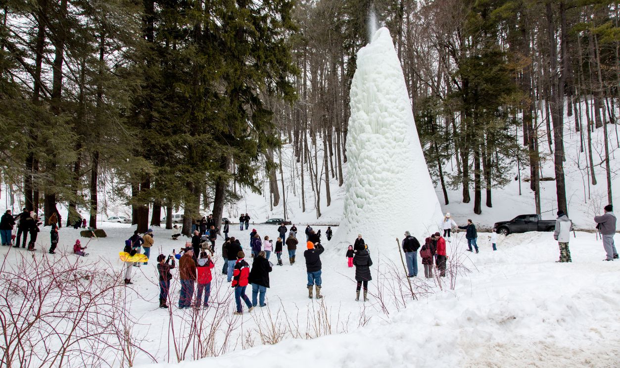 The Ice Volcano Of Letchworth State Park, New York