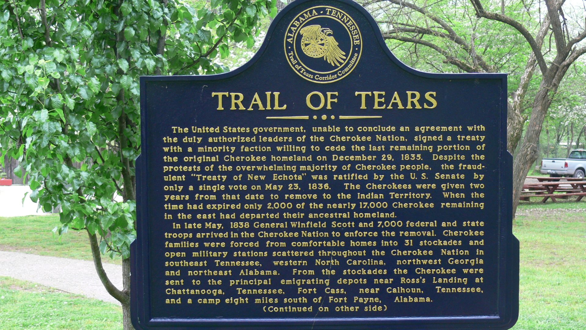 File:Cherokee Heritage Center - Trail of Tears Schild 1.jpg