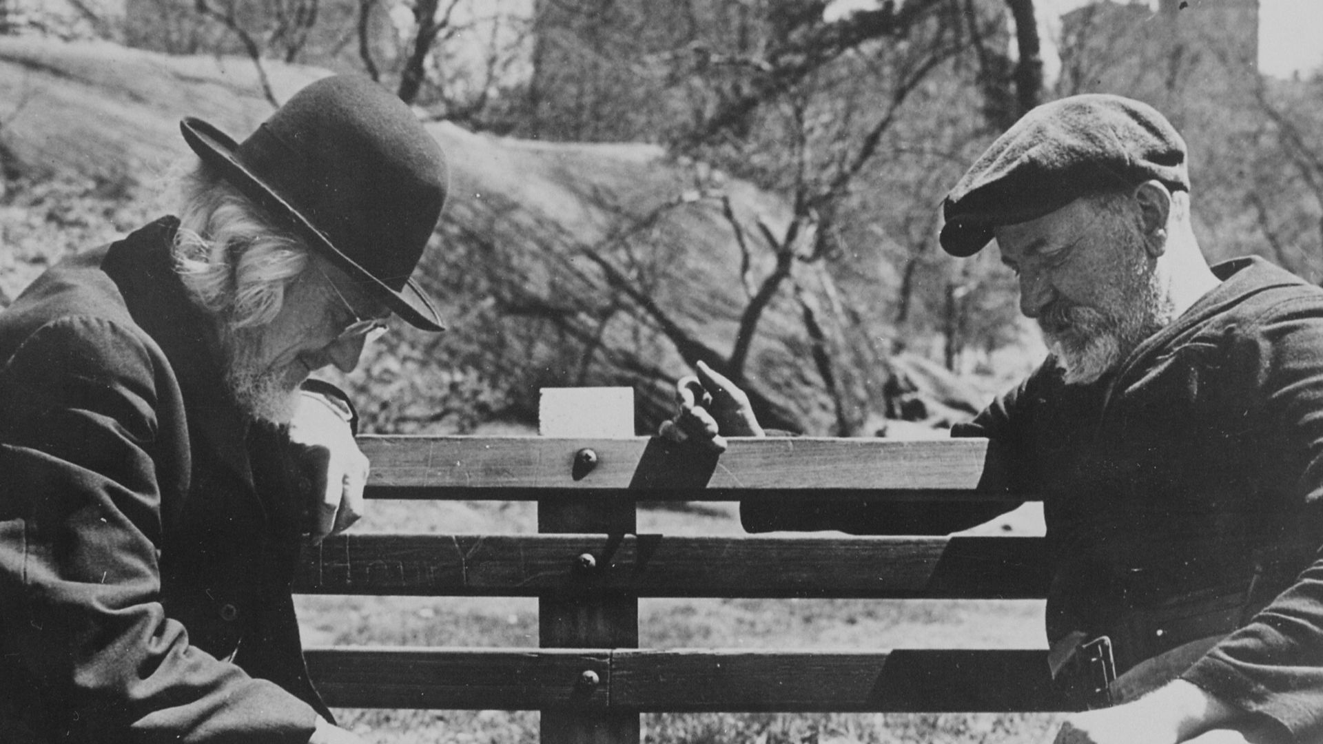 File:Two oldtimers playing chess on a Central Park bench in New York City, 05-1946 - NARA - 541889.jpg