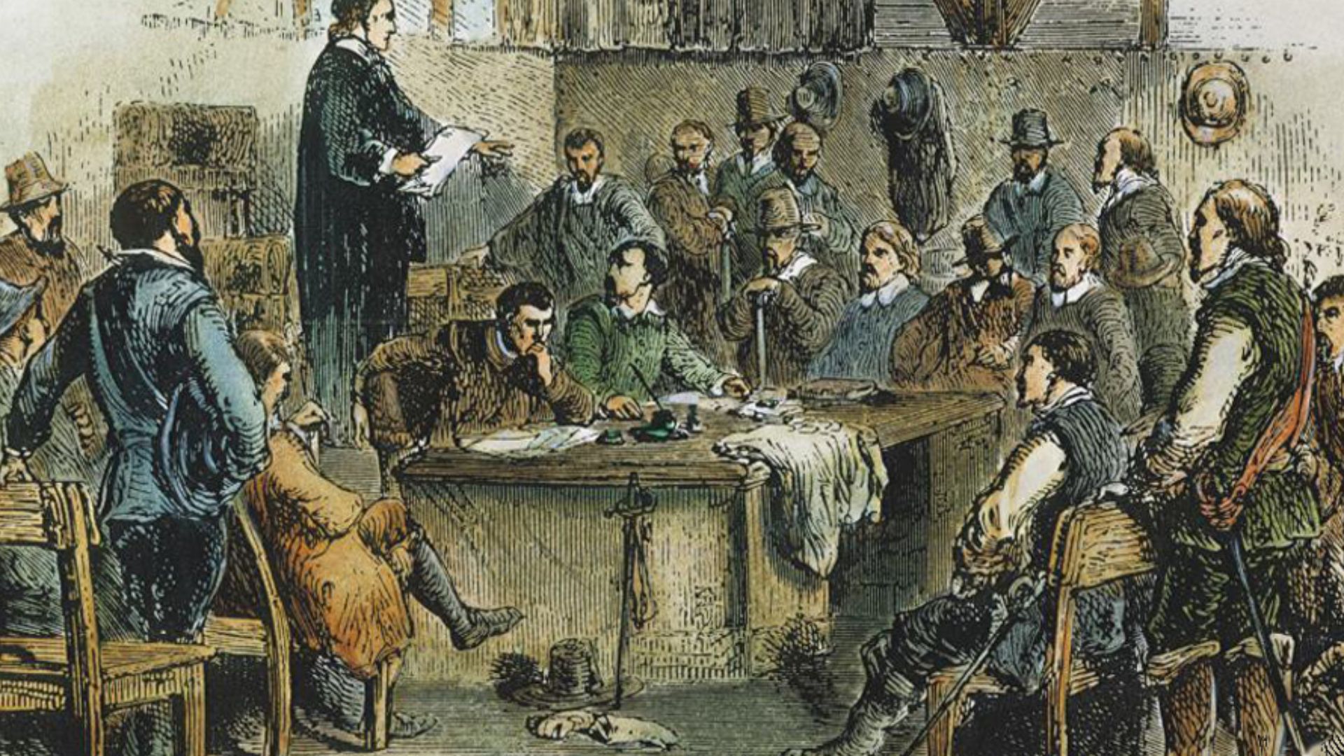 File:Armstrong's picture of the First Assembly in Jamestown 1619.jpg