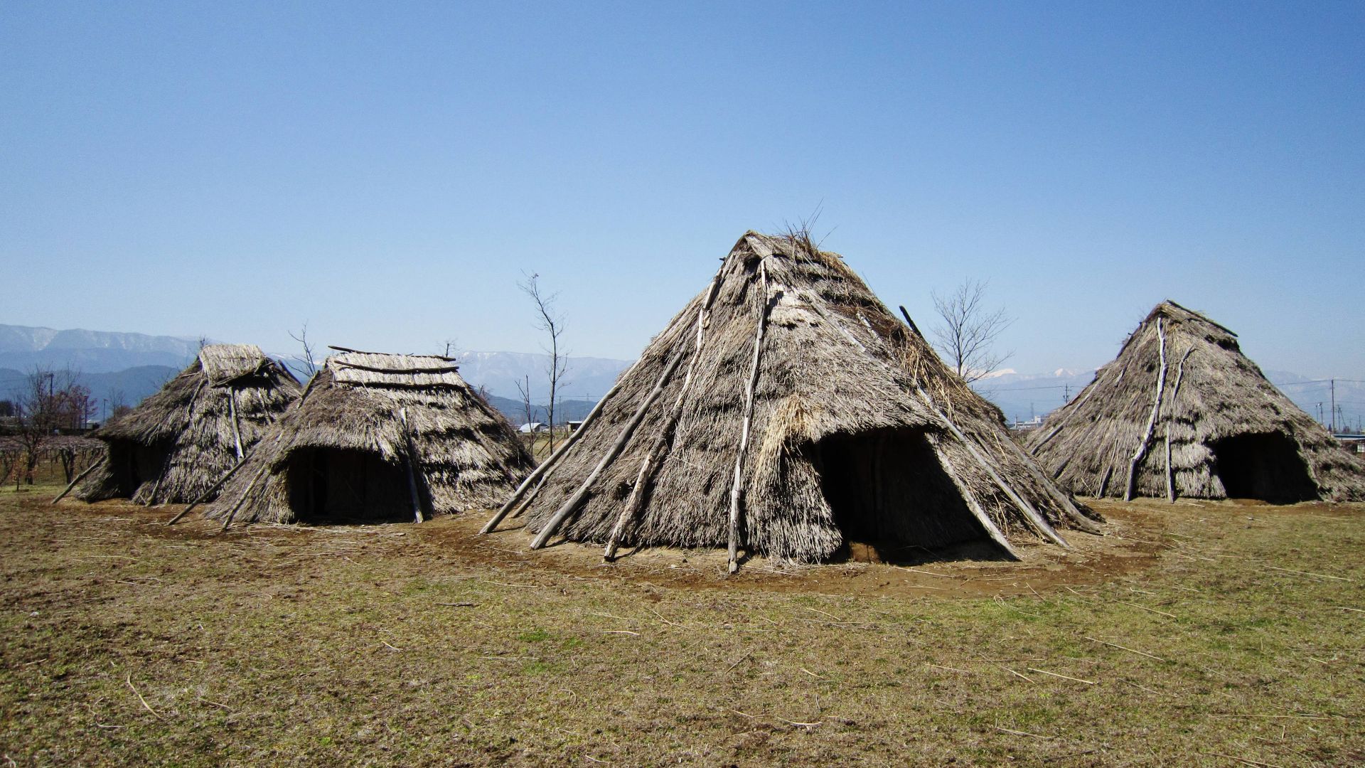 File:Hira-ide Historic Site Park reconstructed Jomon period (3000 BC) houses.jpg