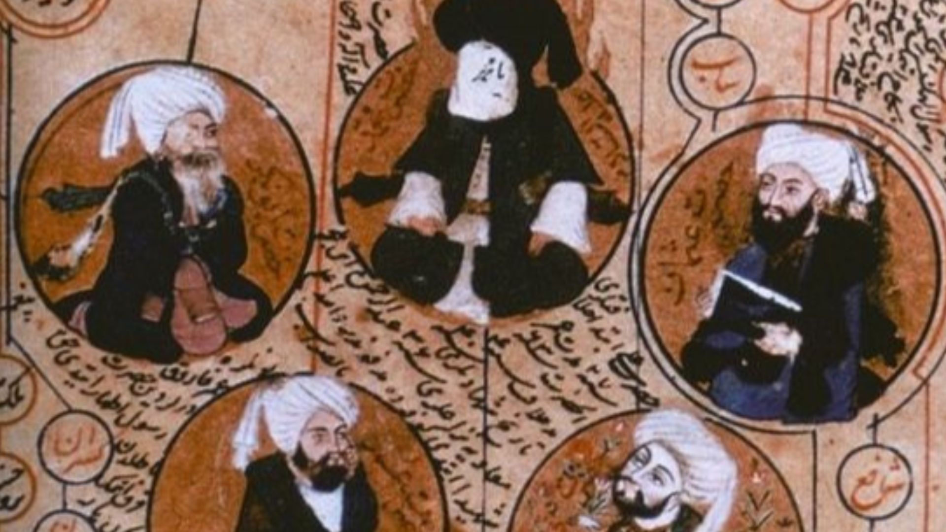 File:Turkish miniature paintings depicting Muhammad and the first four Caliphs of Islam (Abu Bakr, Umar, Uthman, and Ali) surrounding him, circa 16th century.jpg