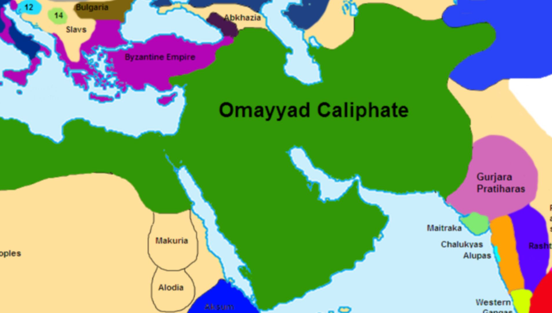 File:Axum, Umayyad Caliphate, Byzantium 750AD.png