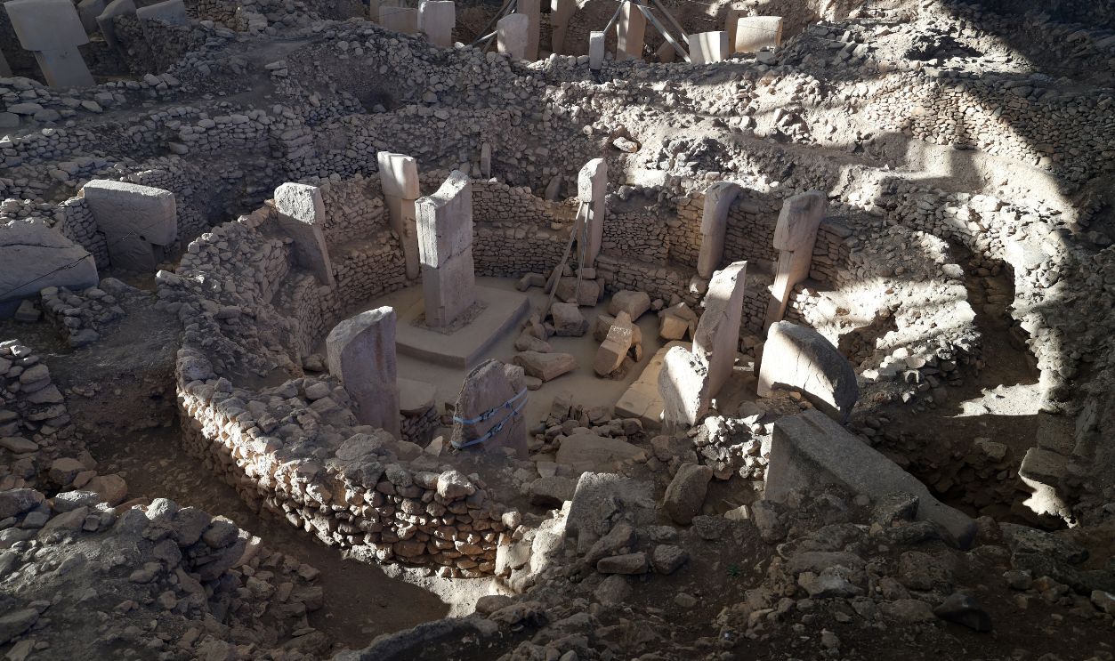 A view of Göbeklitepe, the world's oldest known temple complex dating back to 9600 BCE on February 2, 2025 in Sanliurfa, Türkiye. The UNESCO World Heritage Site is renowned for its massive T-shaped stone pillars decorated with intricate carvings, offering insights into early human civilization.