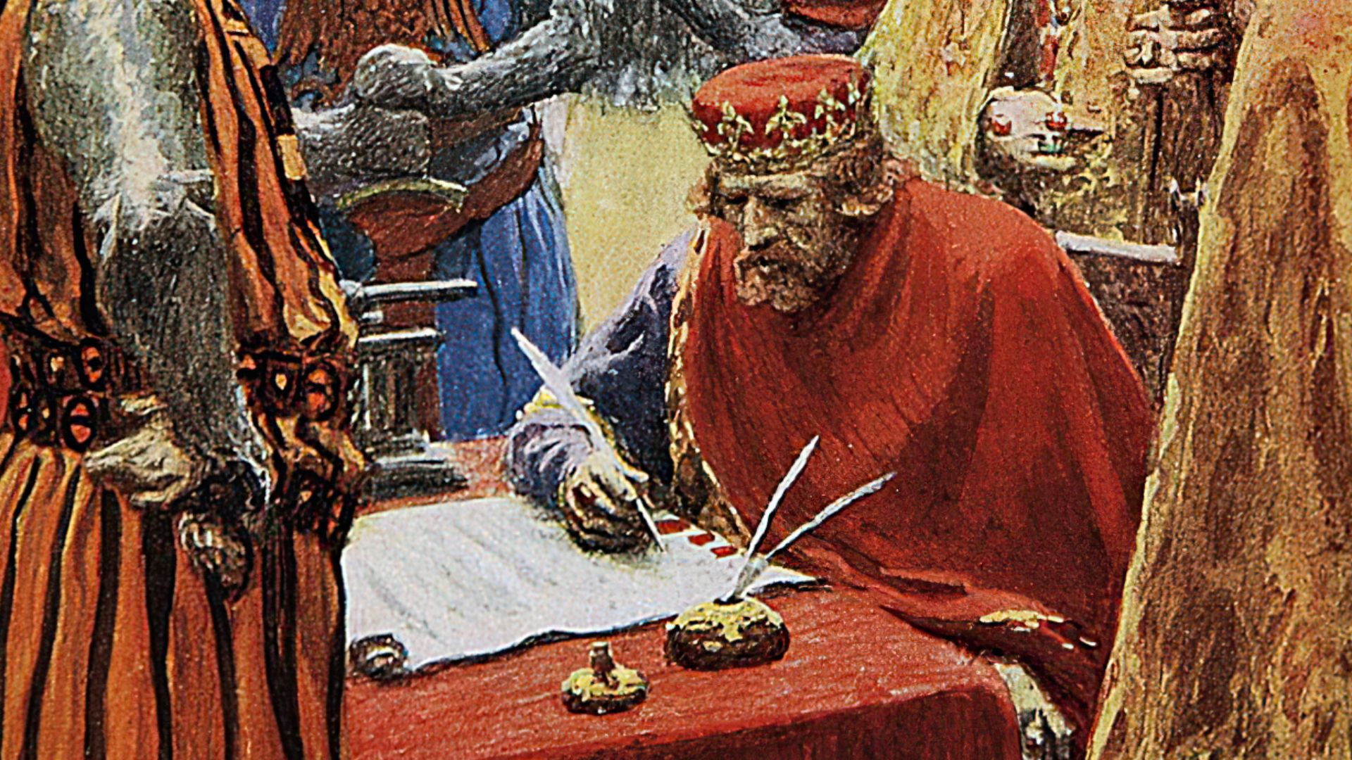 File:Magna Carta King John signing the Magna Carta reluctantly by Michael, Arthur C (d 1945) (cropped).jpg