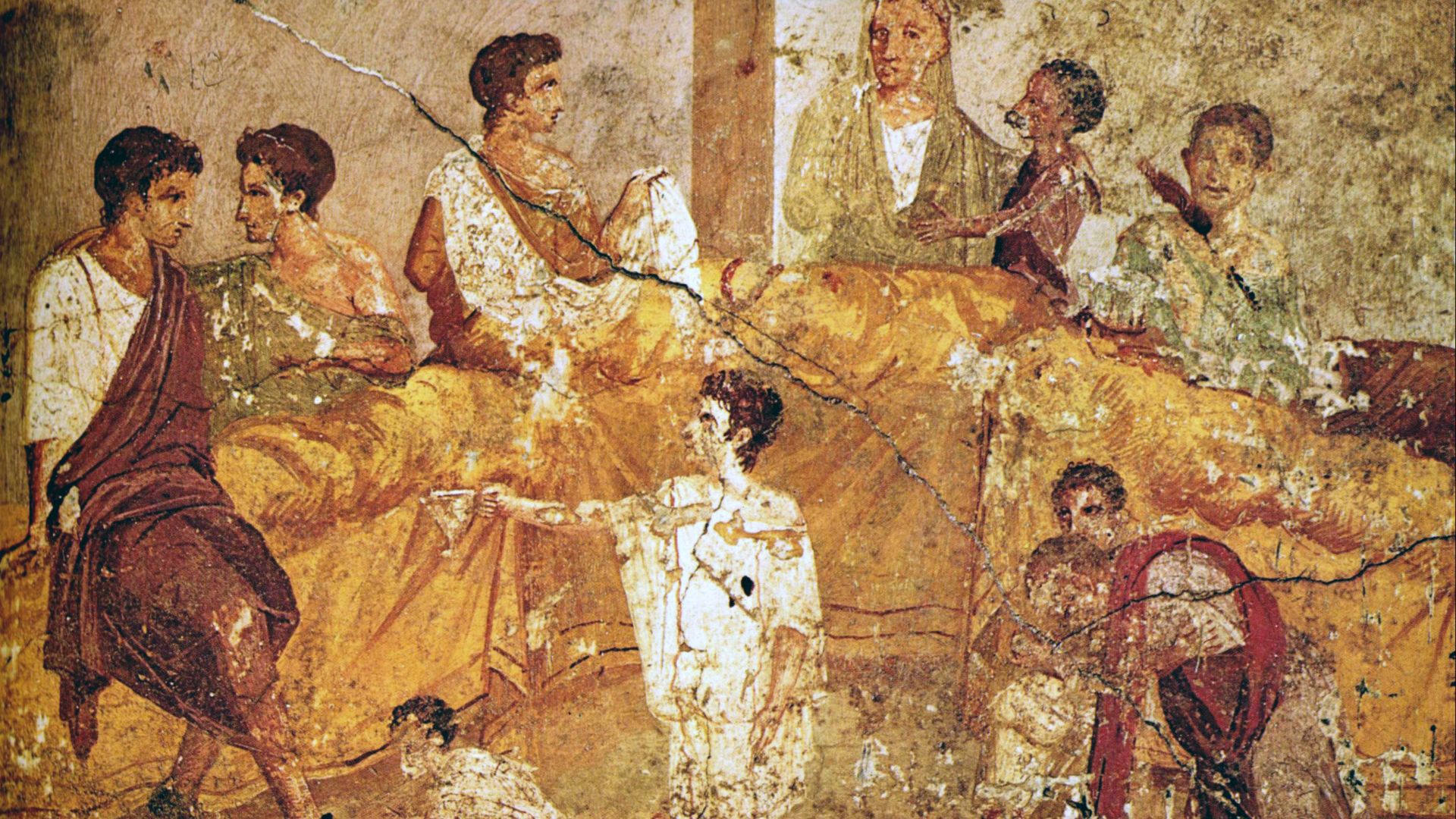 File:Pompeii family feast painting Naples.jpg