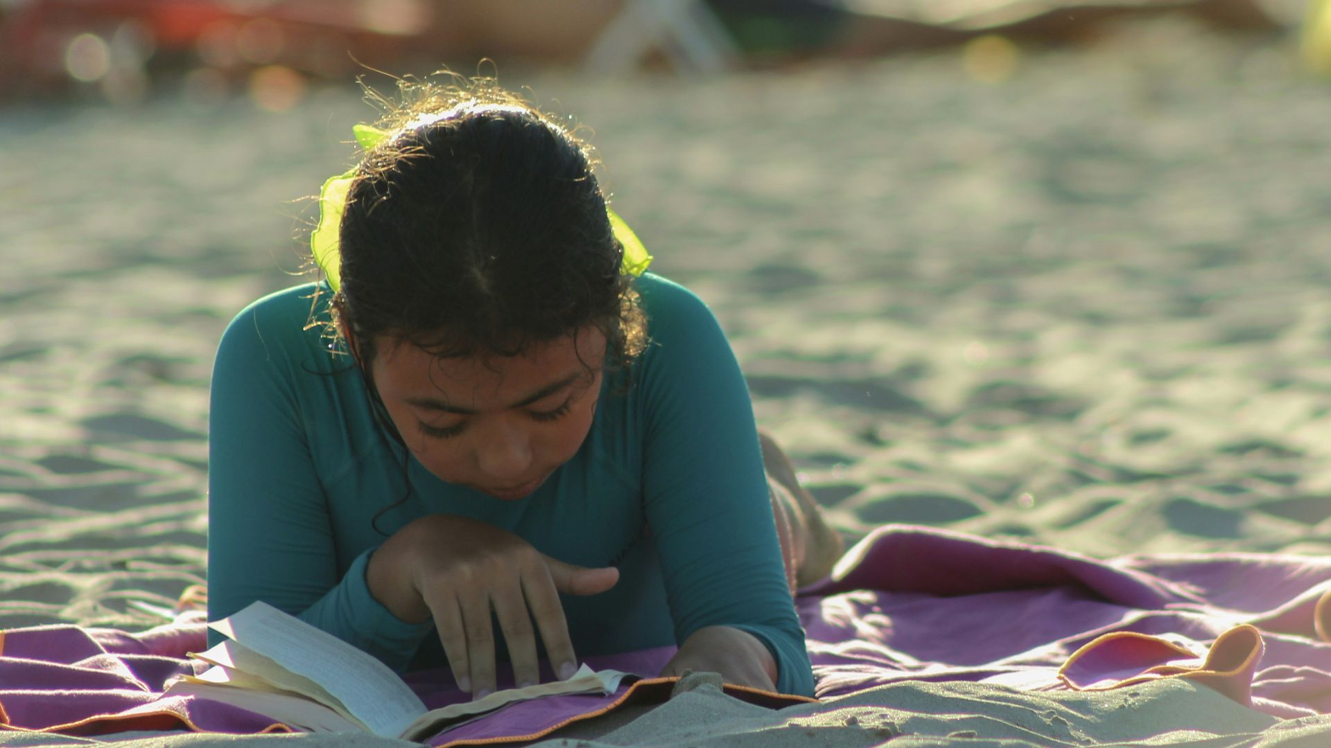 a child reading a book