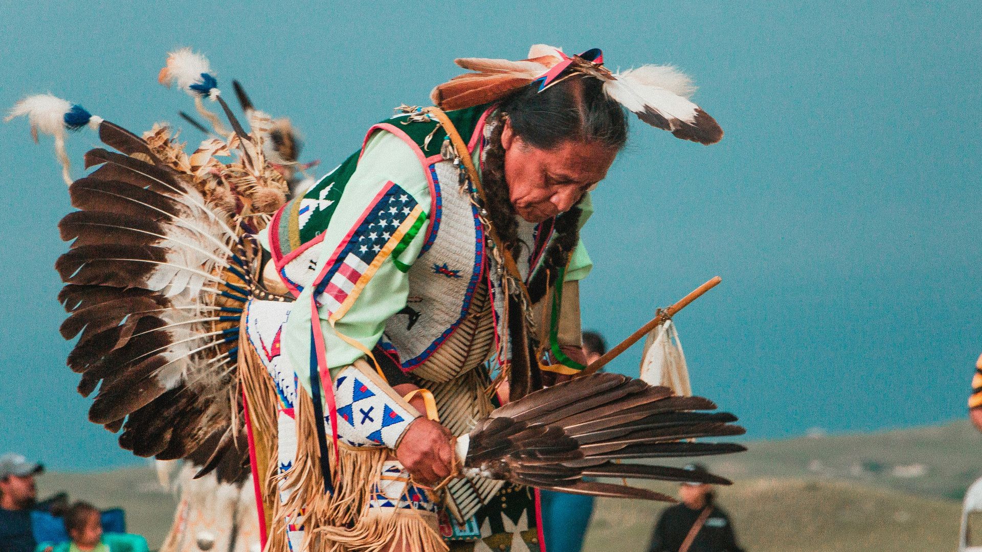 man wearing headdress
