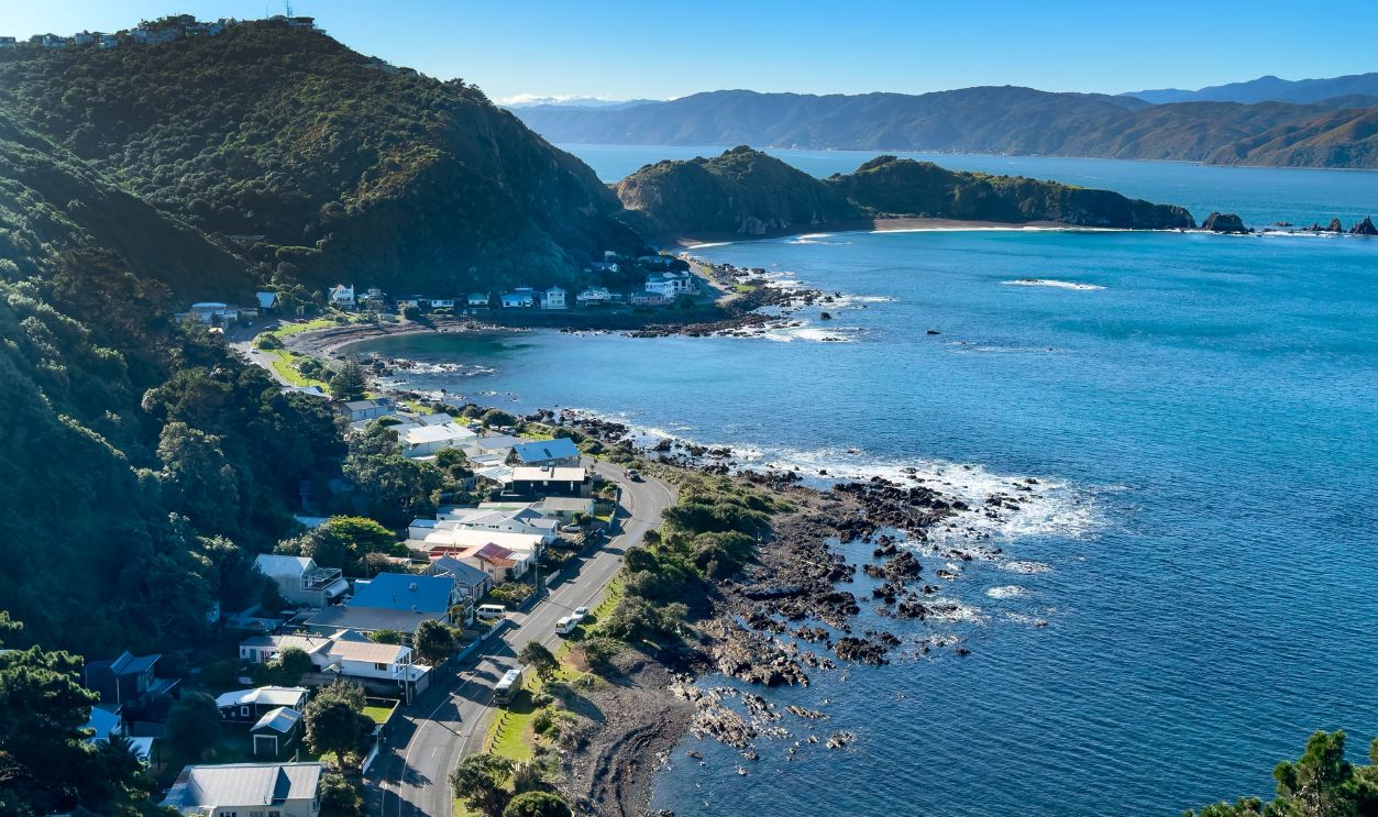 Breaker Bay, Wellington, New Zealand. Small suburb on the south coast.