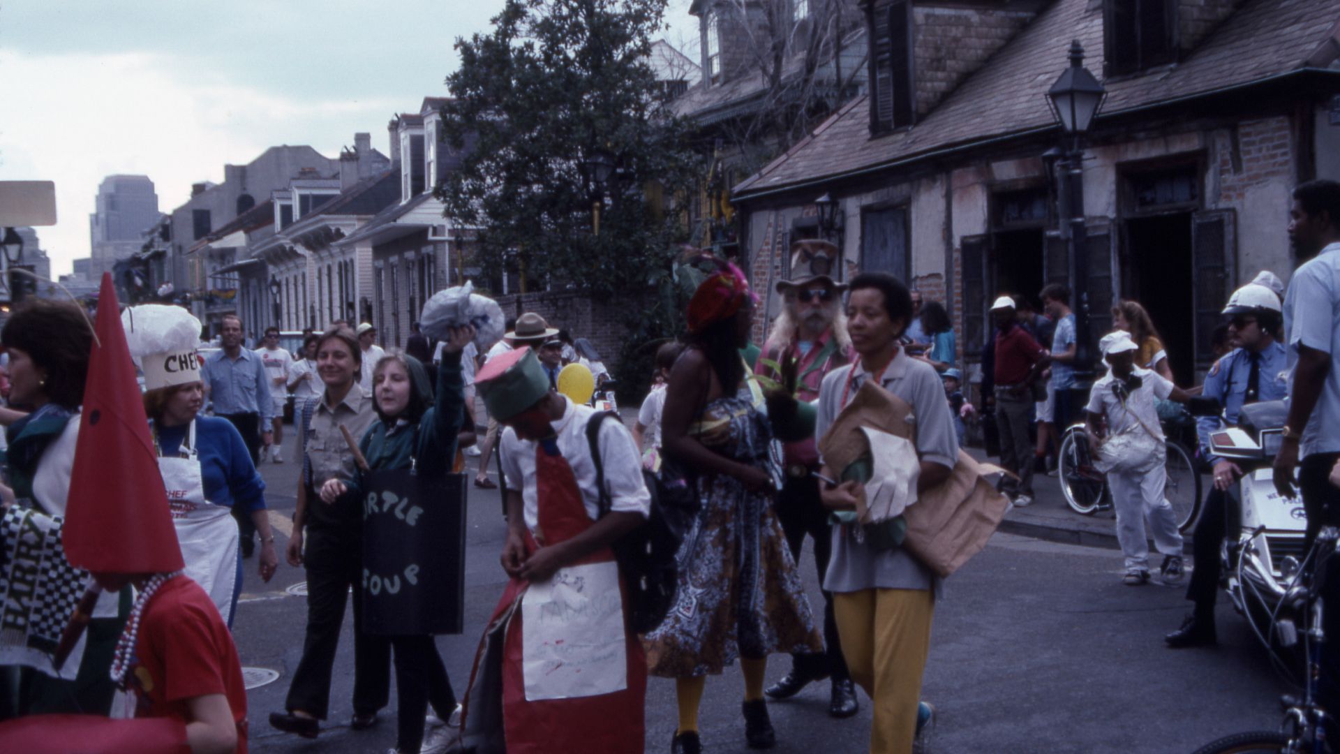File:People in food costumes in parade - Bourbon Street, New Orleans.jpg