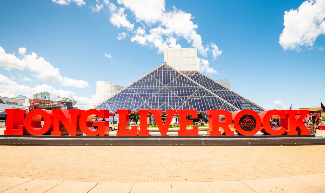 Rock and Roll Hall of Fame entrance. The building was dedicated September 1, 1995.