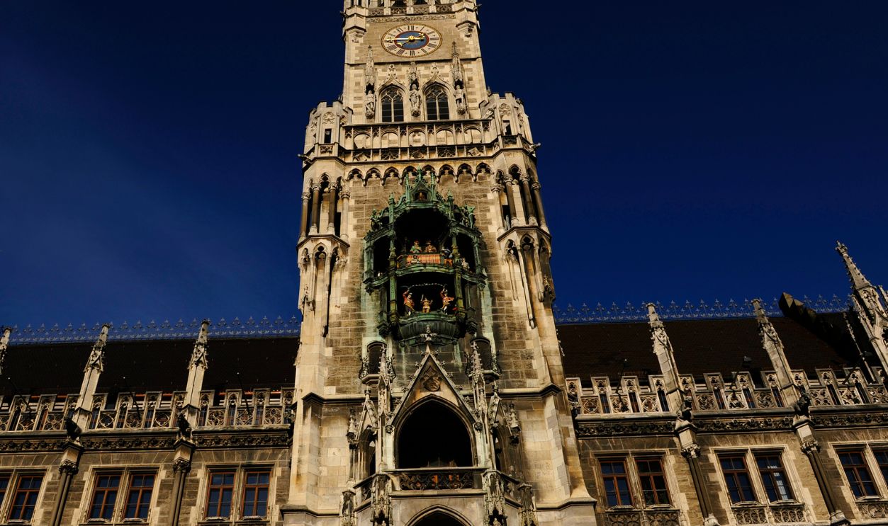 Germany. Munich. The New Town Hall (Neues Rathaus) at the northern part of Marienplatz. It was built between 1867 and 1908 by Georg von Hauberrisser (1841-1922) in a Gothic Revival architecture style. 