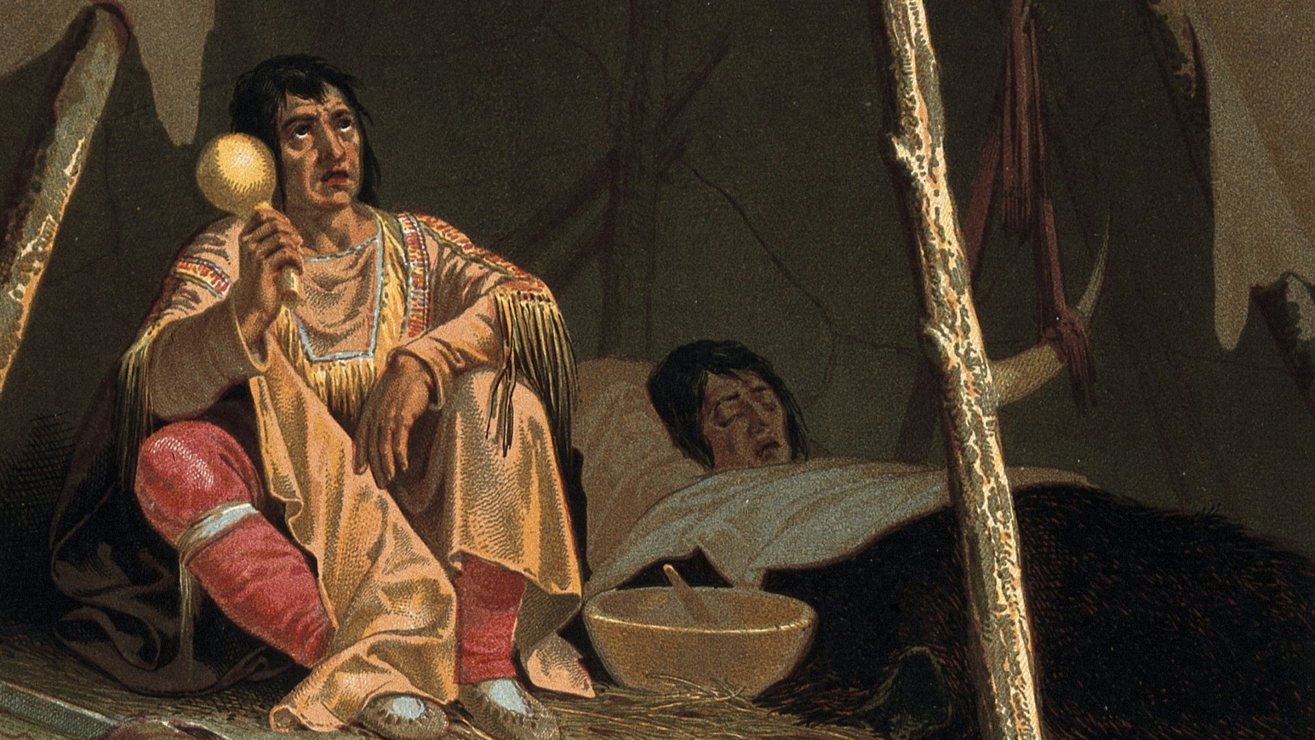 File:A North American Indian shaman or medicine man healing a pat Wellcome V0015998.jpg