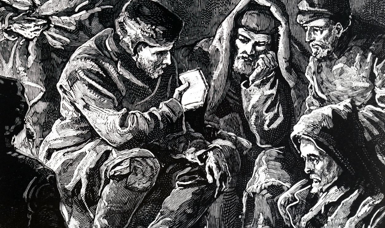 Engraving depicting John Richardson during a Franklin overland arctic expedition. Sir John Richardson (1787-1865) was a Scottish naval surgeon, naturalist and arctic explorer. Dated 19th century. 