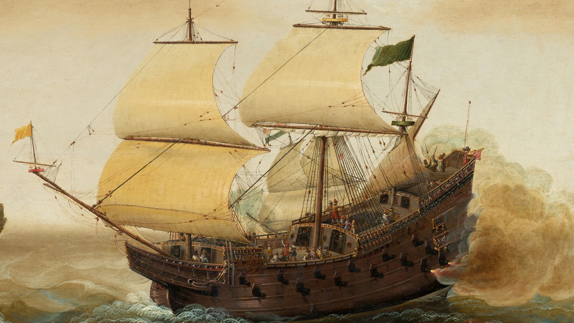 File:Spanish Galleon Firing its Cannon.jpg