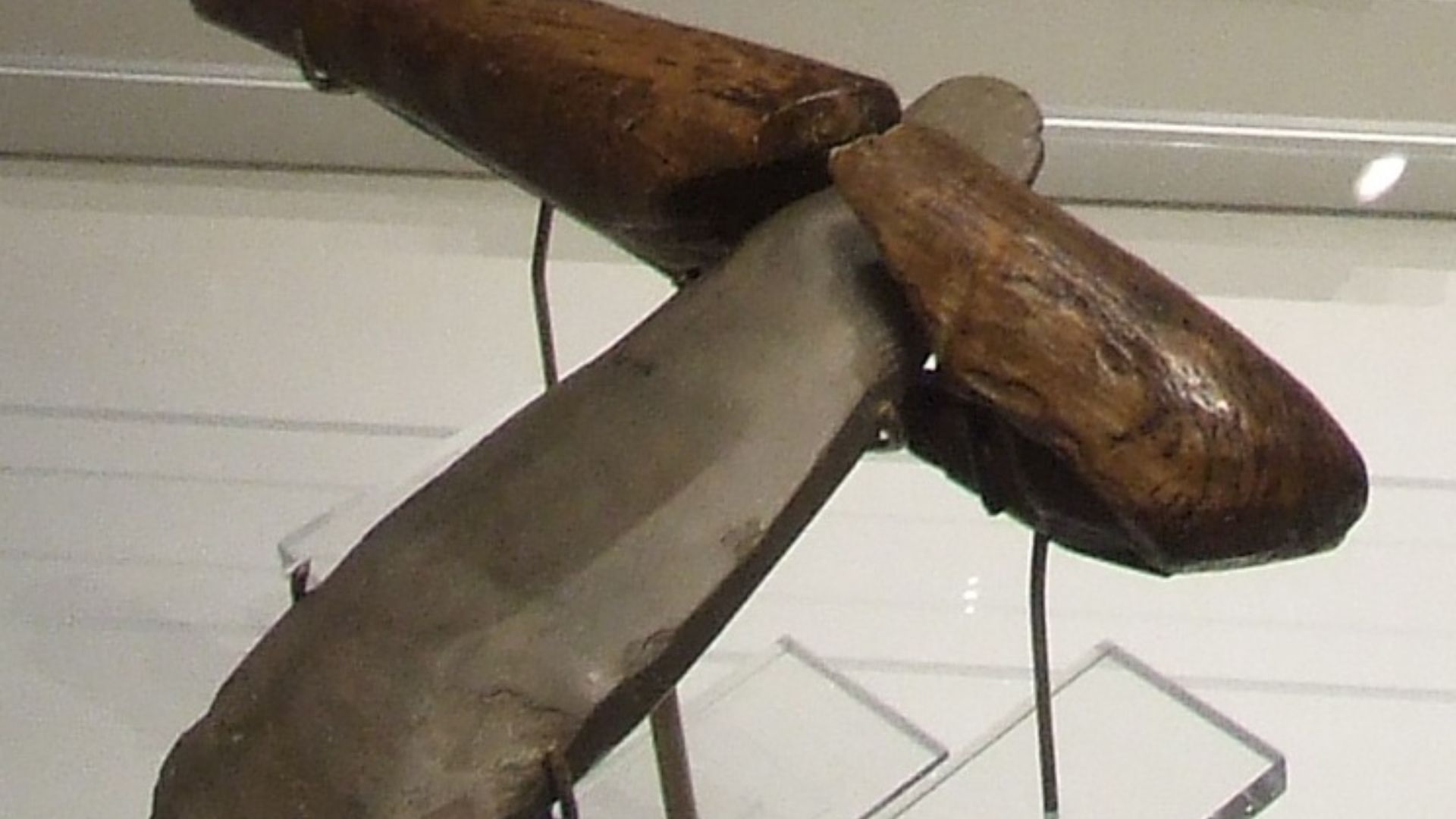 File:Neolithic stone axe with handle ehenside tarn british museum.JPG