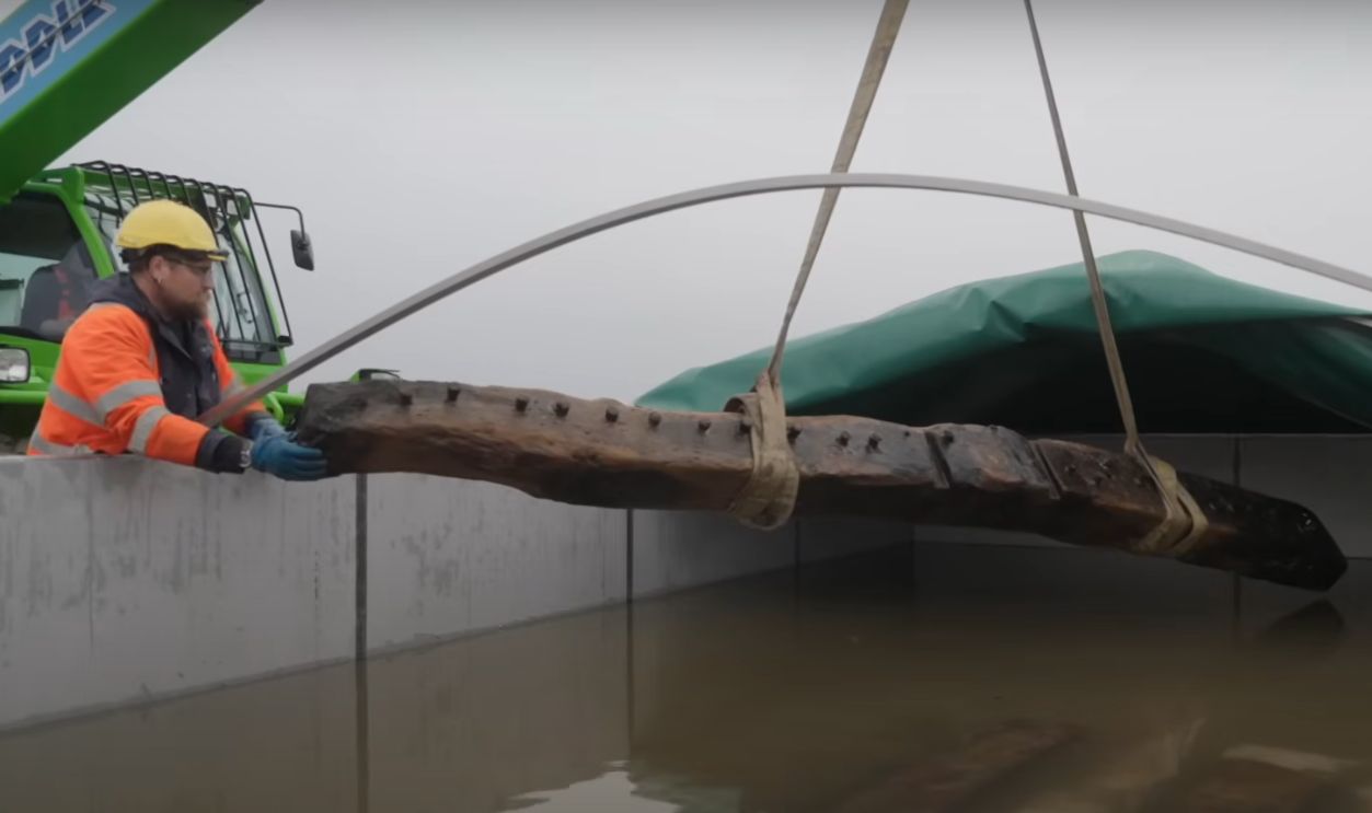 Timbers Were Hauled To Safety By Hand And Tractor