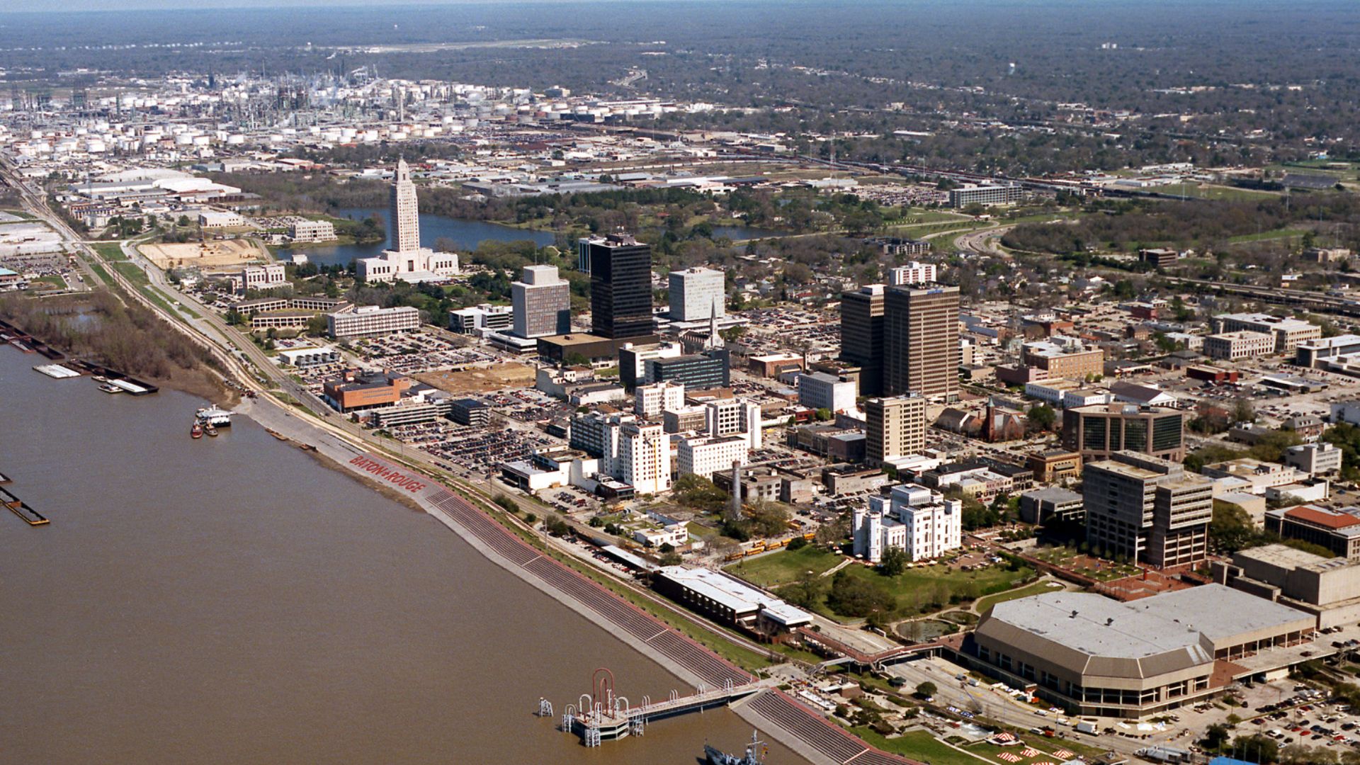 File:Baton Rouge Louisiana waterfront aerial view.jpg