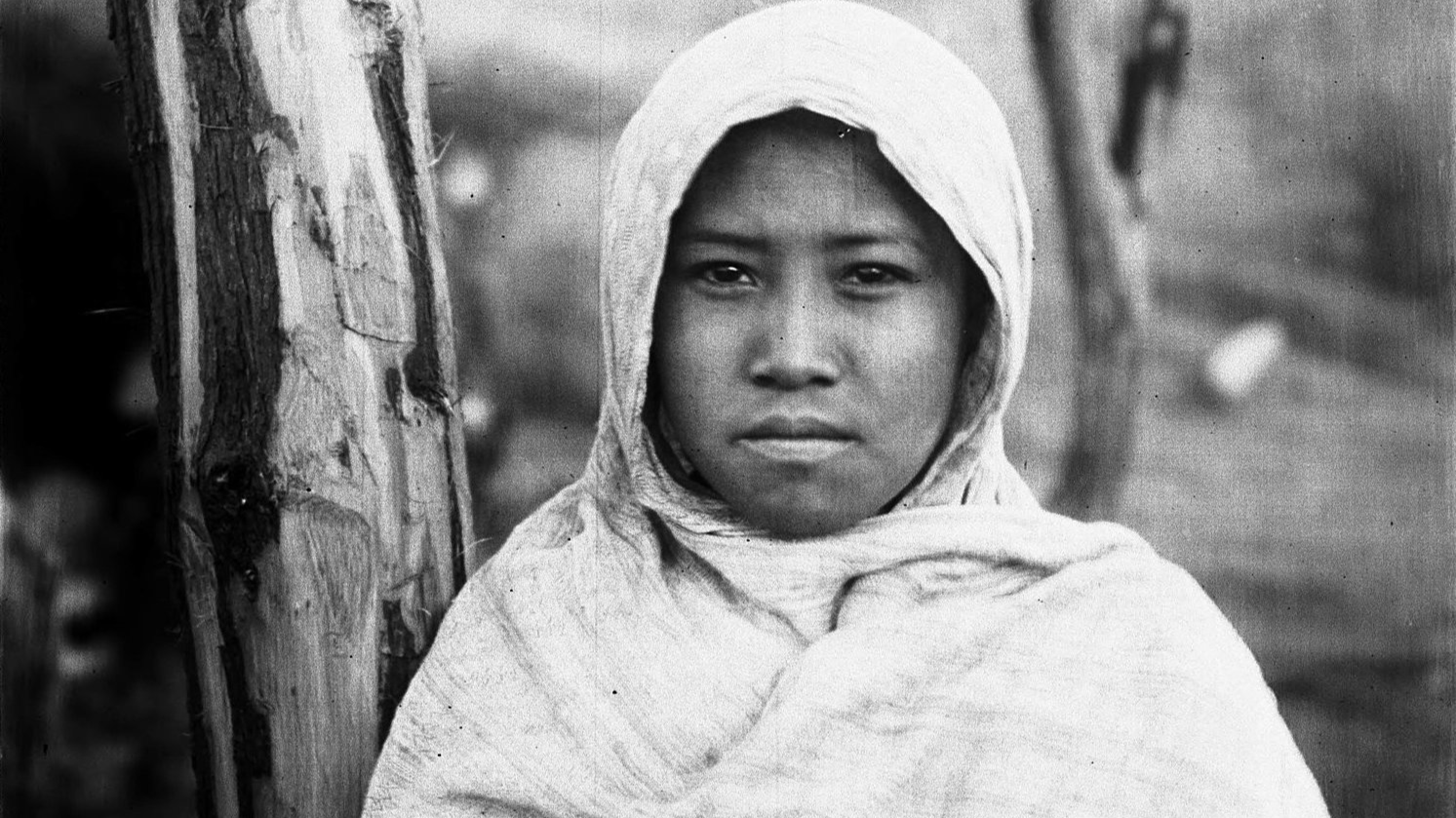 Portrait of a young Yaqui Indian woman, Arizona, ca.1910