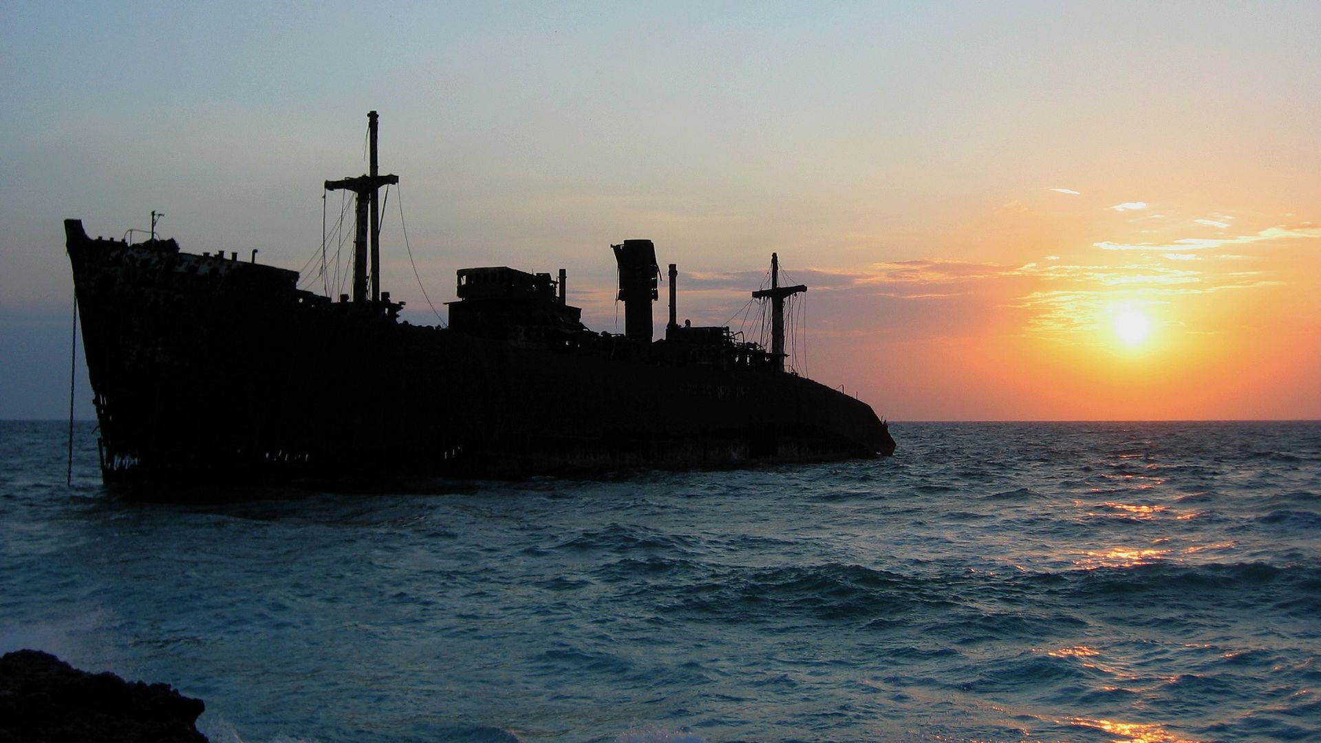 File:The Greek Ship in Sunset.jpg