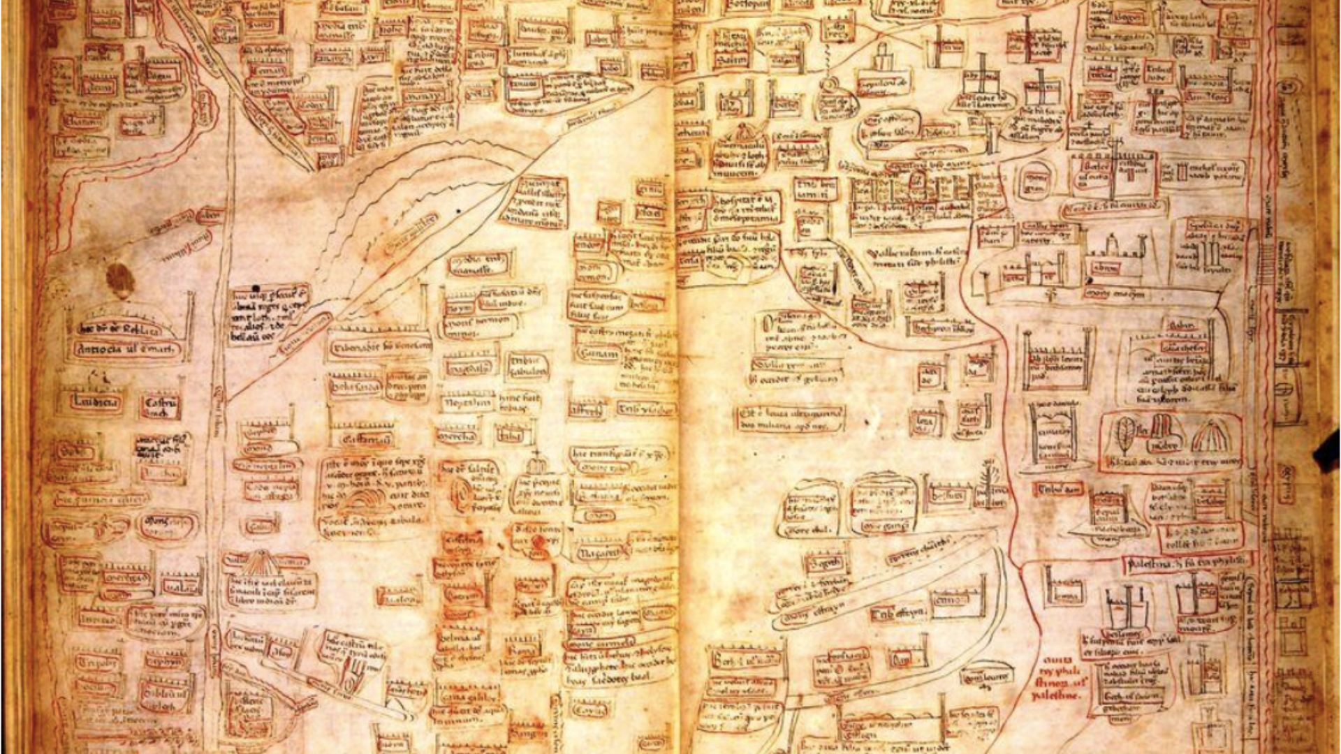 File:Burchard map of Palestine from the Biblioteca Medicea Laurenziana.png