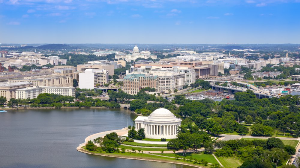 The image showcases a Vibrant urban scene of Washington, D.C., United States of America
