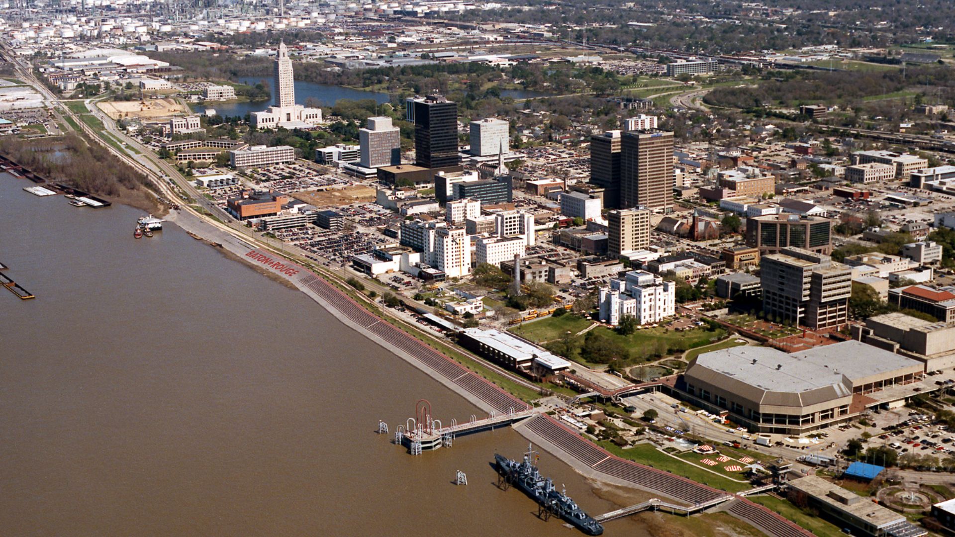 File:Baton Rouge Louisiana waterfront aerial view.jpg