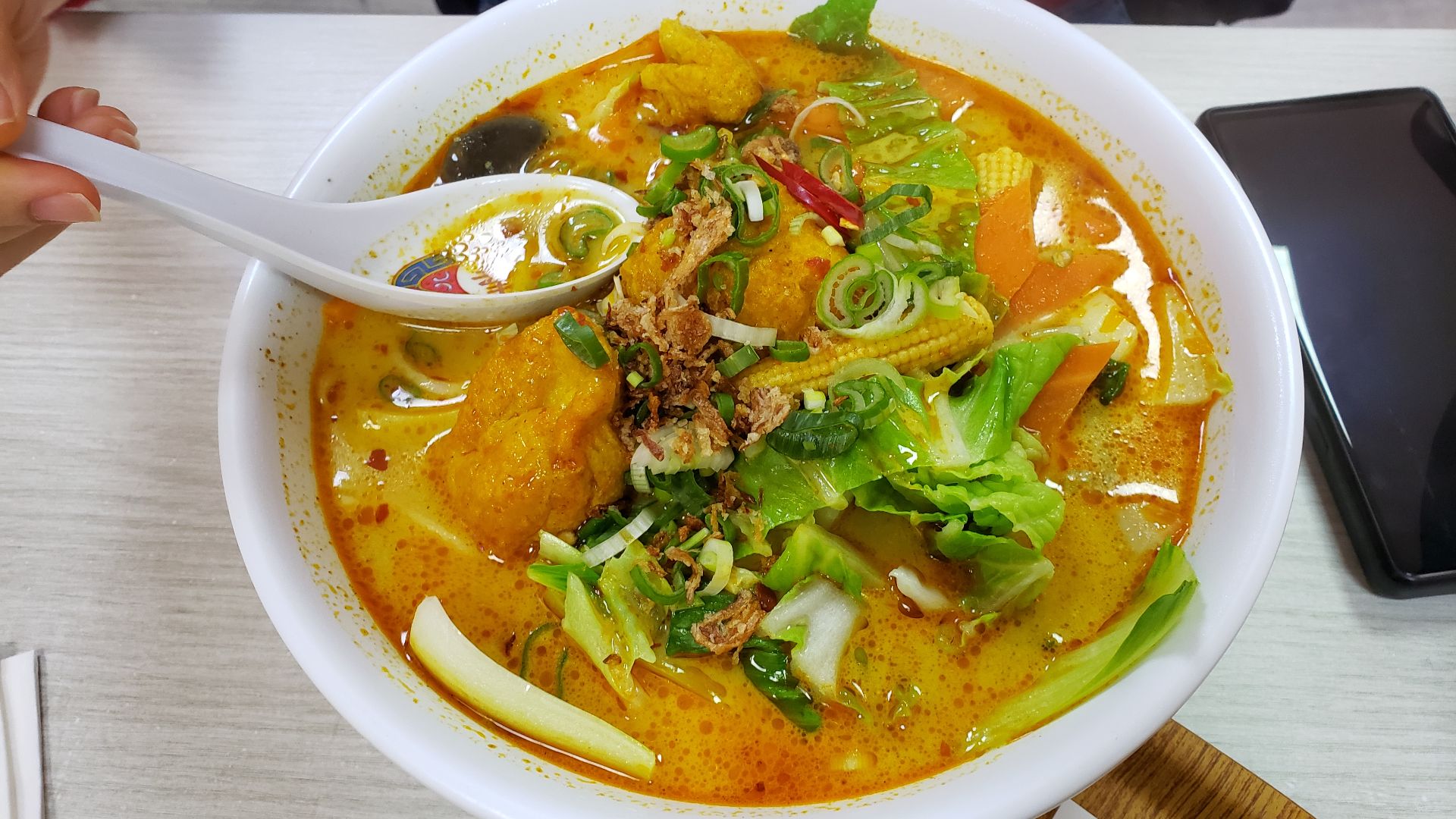 File:Mixed Vegetables with Singapore Laksa Noodles Soup - Noodles Soup, Brighton.jpg