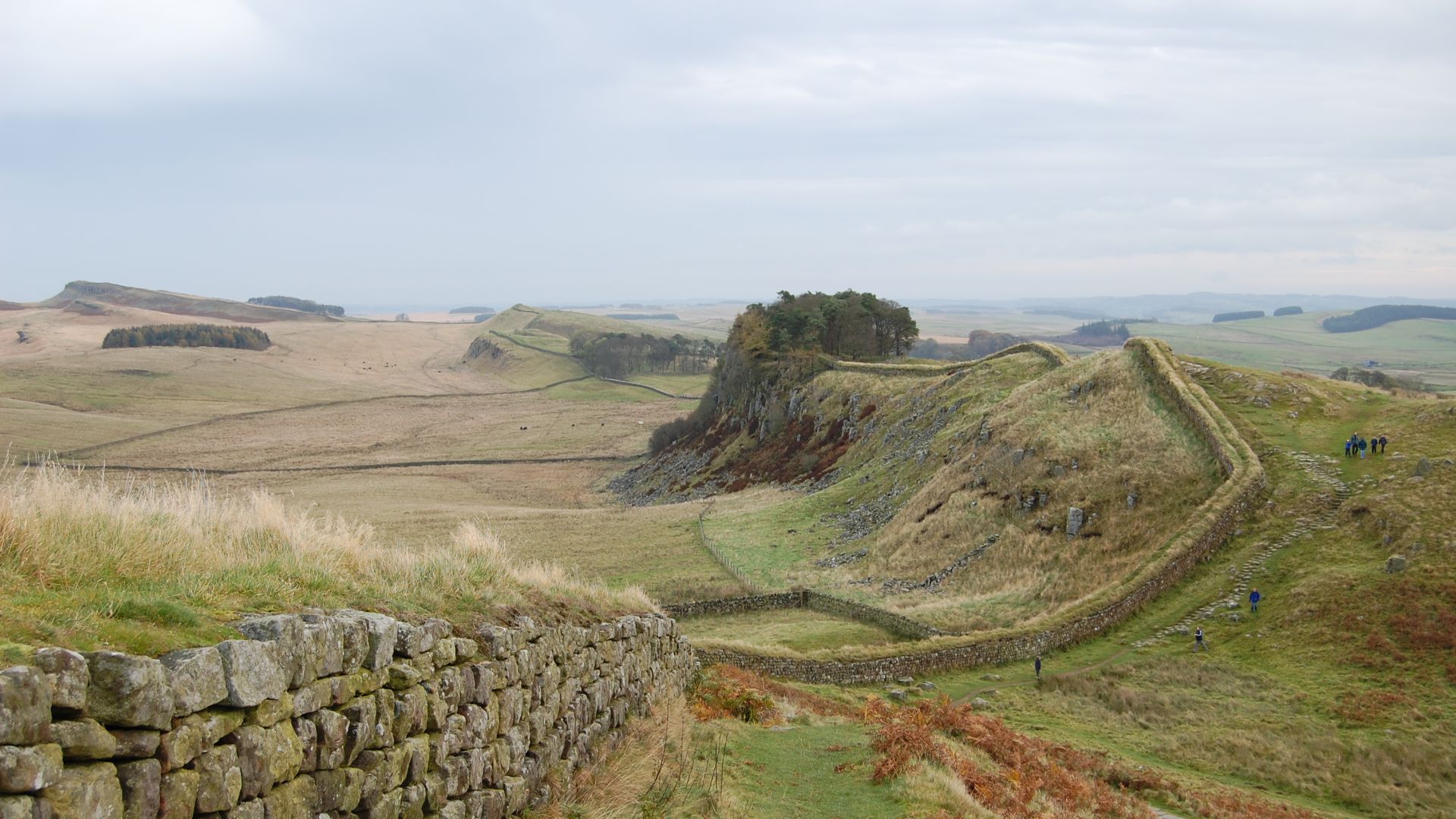 File:Hadrian's Wall west of Housesteads 3.jpg