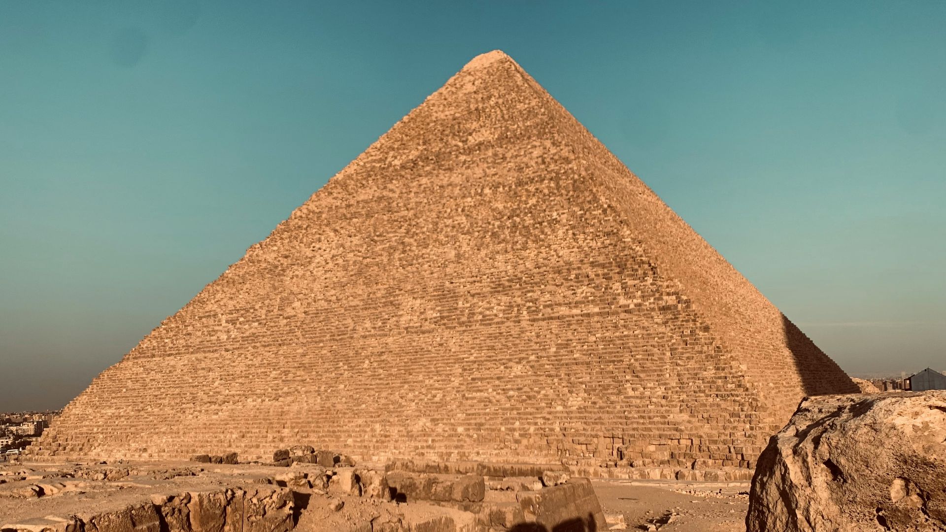 a pyramid in the desert