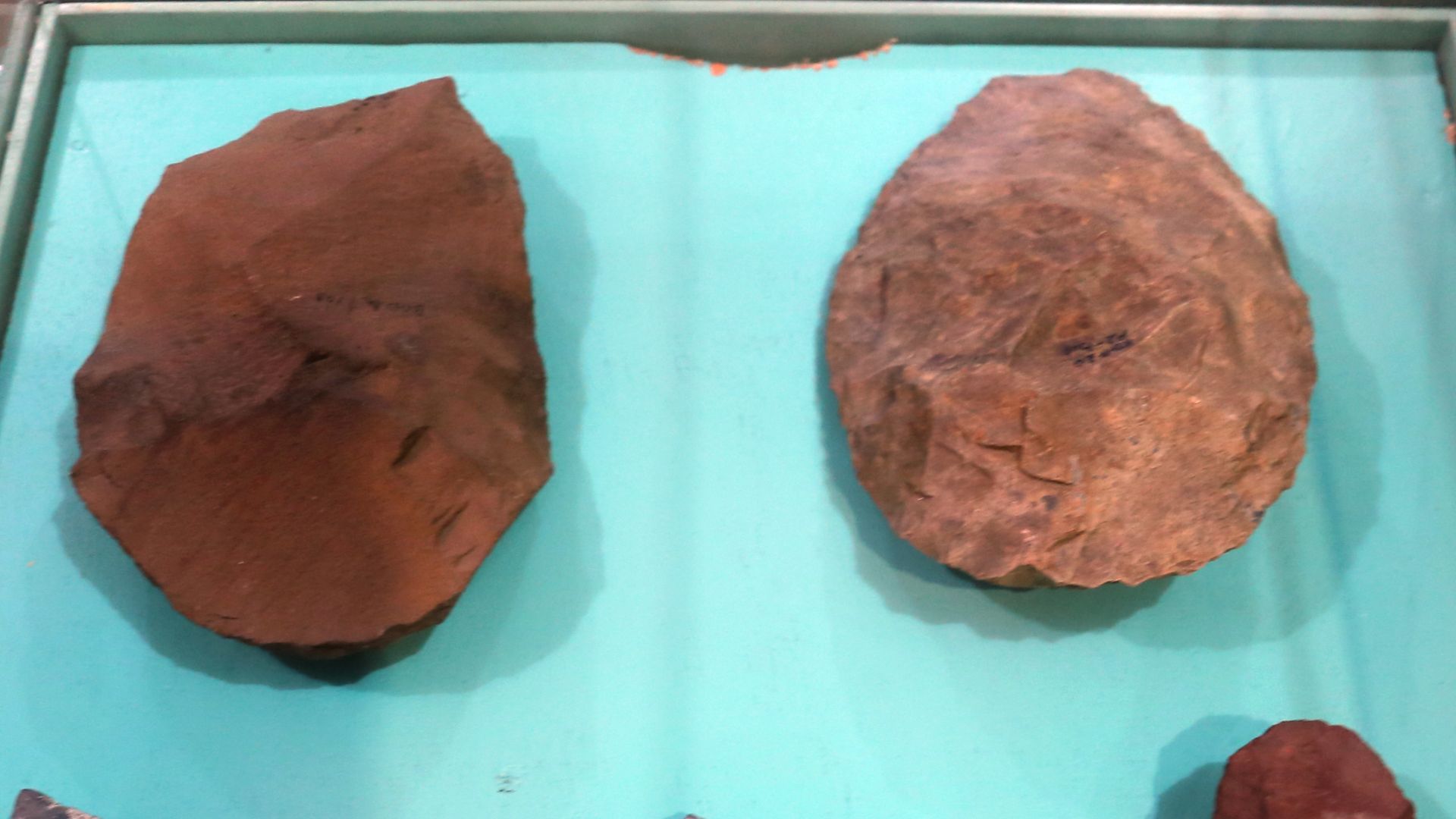 File:Rocce scheggiate della cultura acheulean, dalle zone del lago turkana tra etiopia e kenya, 1,8 milioni di anni fa 01.jpg