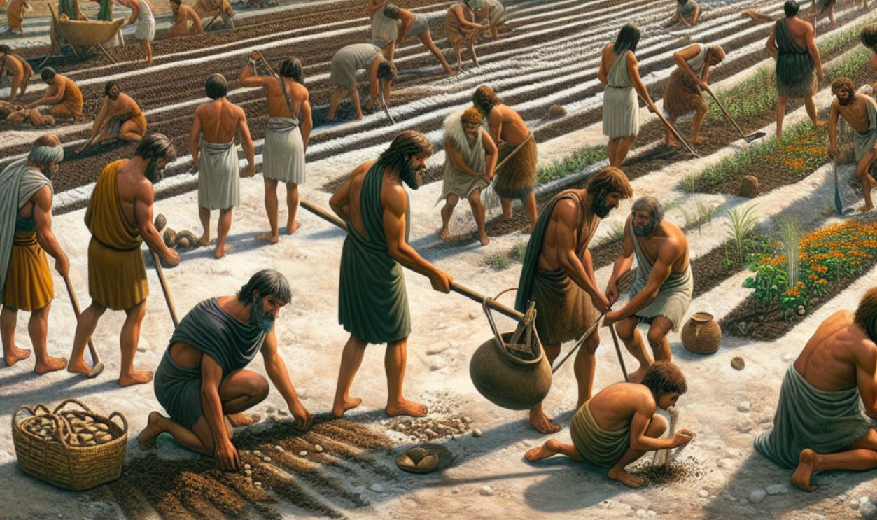 bronze age people hunting and farming