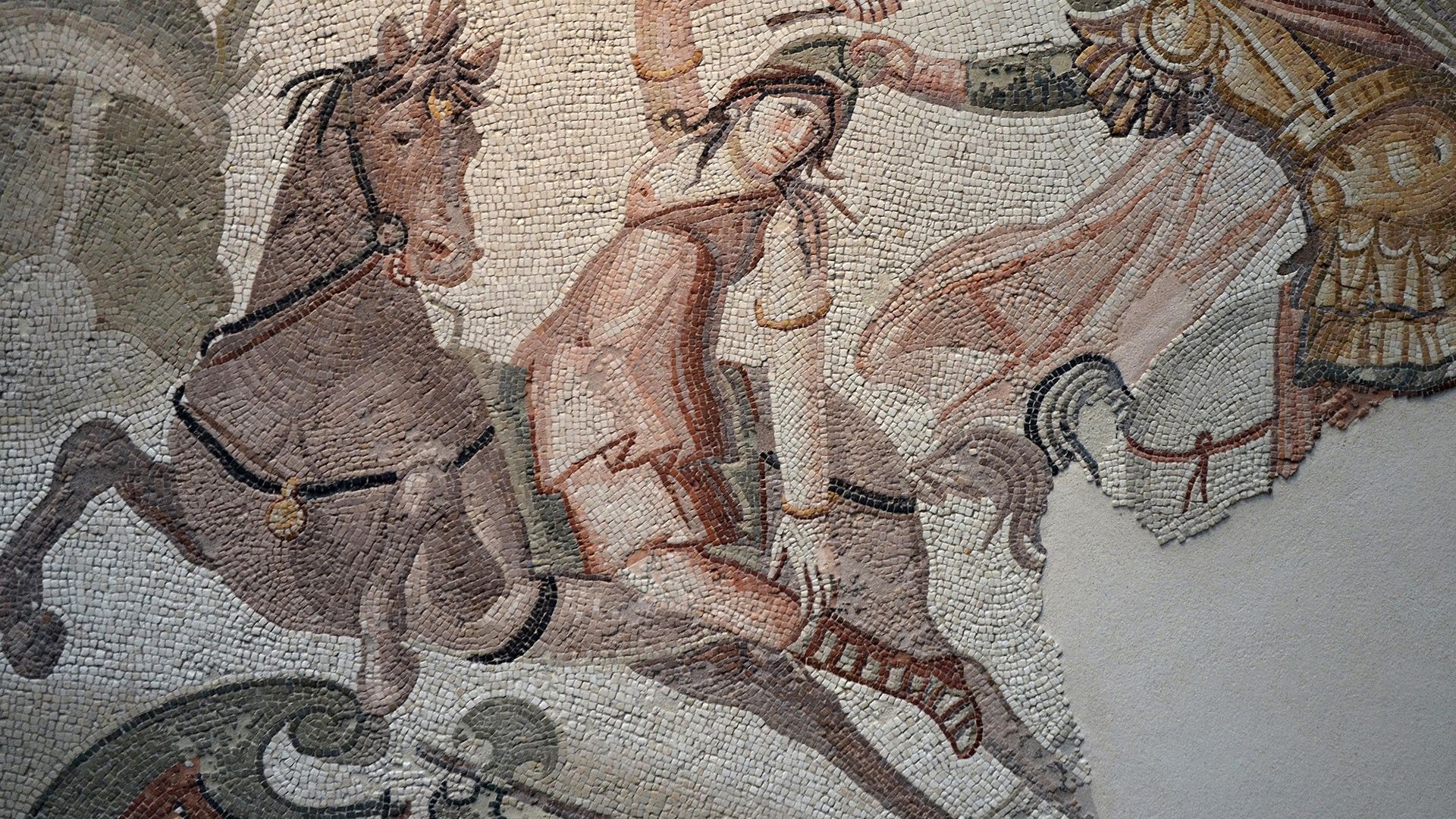 File:Mosaic emblema with Amazonomachy scene, from Daphne, a suburb of Antioch-on-the-Orontes, second half of the 4th century AD, Louvre Museum (23292260280).jpg