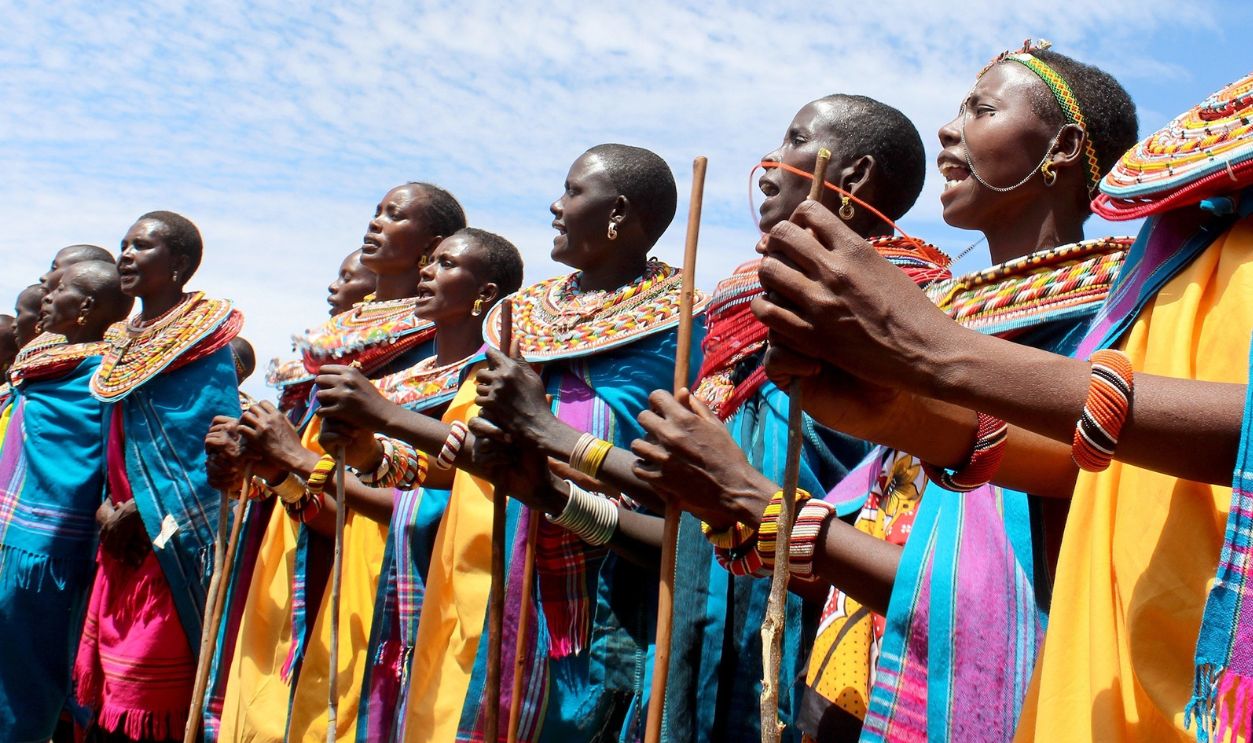Women of the Umoja Village are seen in Samburu county some 350 km north of the capital, Nairobi on September 18, 2015. The village where men are banned was founded by Rebecca Lolosoli and 14 other women in 1990 and started out as a refuge for victims of sexual abuse and violence.
