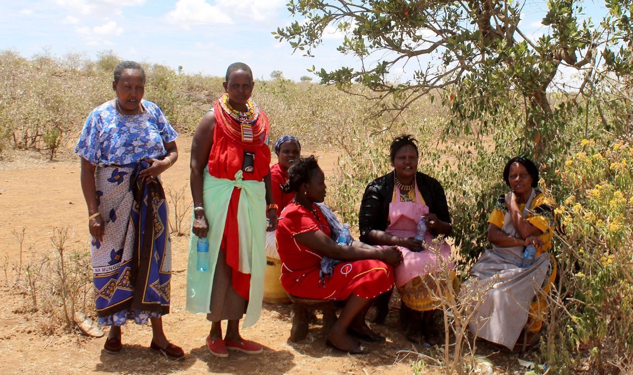 Women of the Umoja Village are seen in Samburu county some 350 km north of the capital, Nairobi on September 18, 2015. The village where men are banned was founded by Rebecca Lolosoli and 14 other women in 1990 and started out as a refuge for victims of sexual abuse and violence.