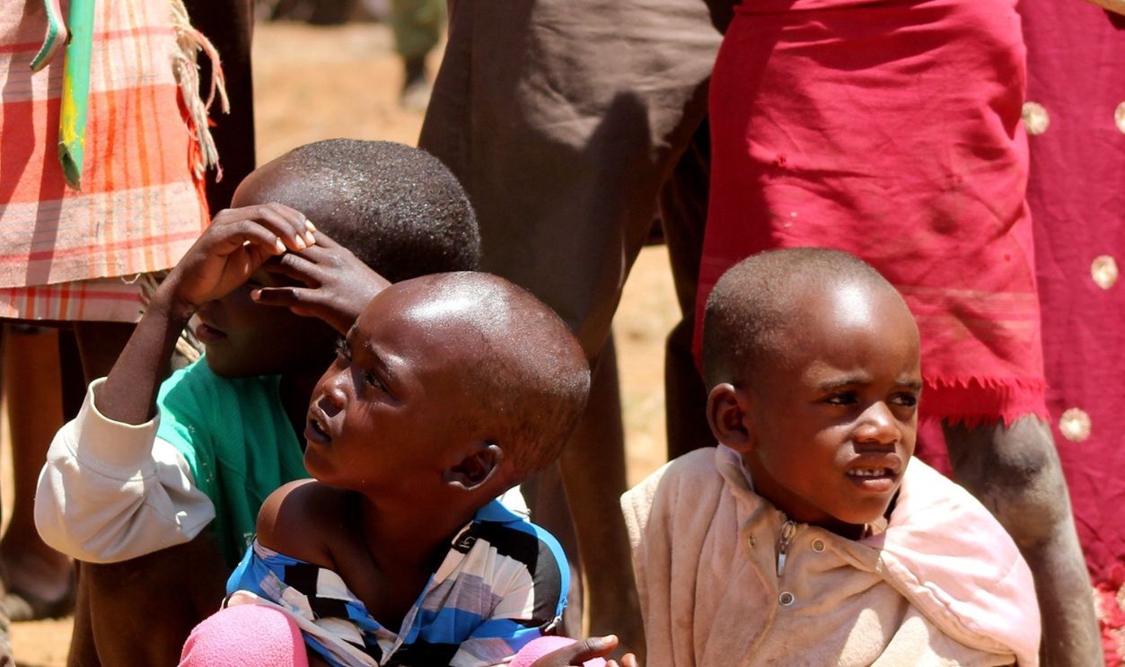 Kids of the Umoja Women Village are seen in Samburu county some 350 km north of the capital, Nairobi on September 18, 2015. The village where men are banned was founded by Rebecca Lolosoli and 14 other women in 1990 and started out as a refuge for victims of sexual abuse and violence.