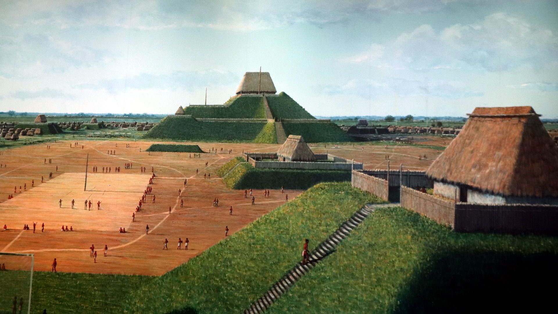 File:Cahokia Mounds -- UNESCO reconstruction.jpg