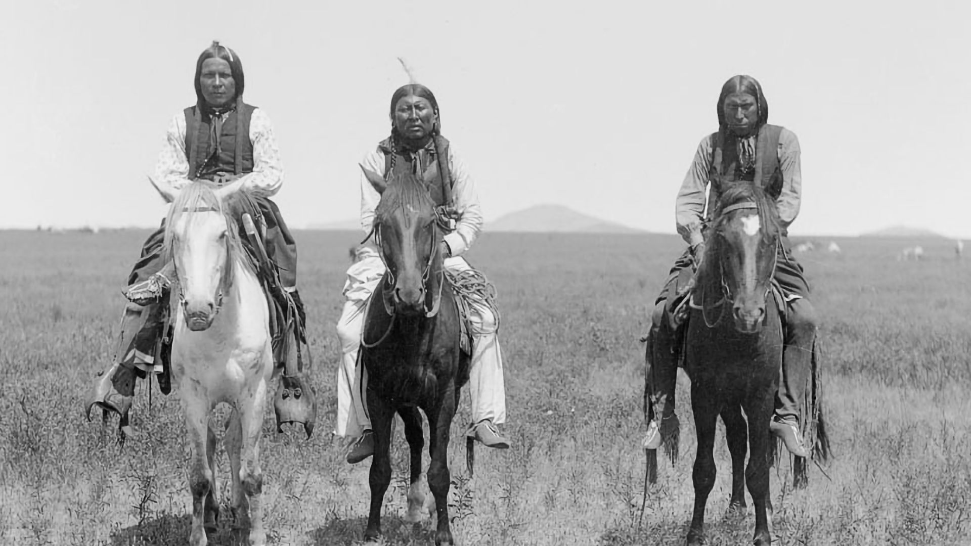 File:Three mounted Comanche warriors - 1892.jpg