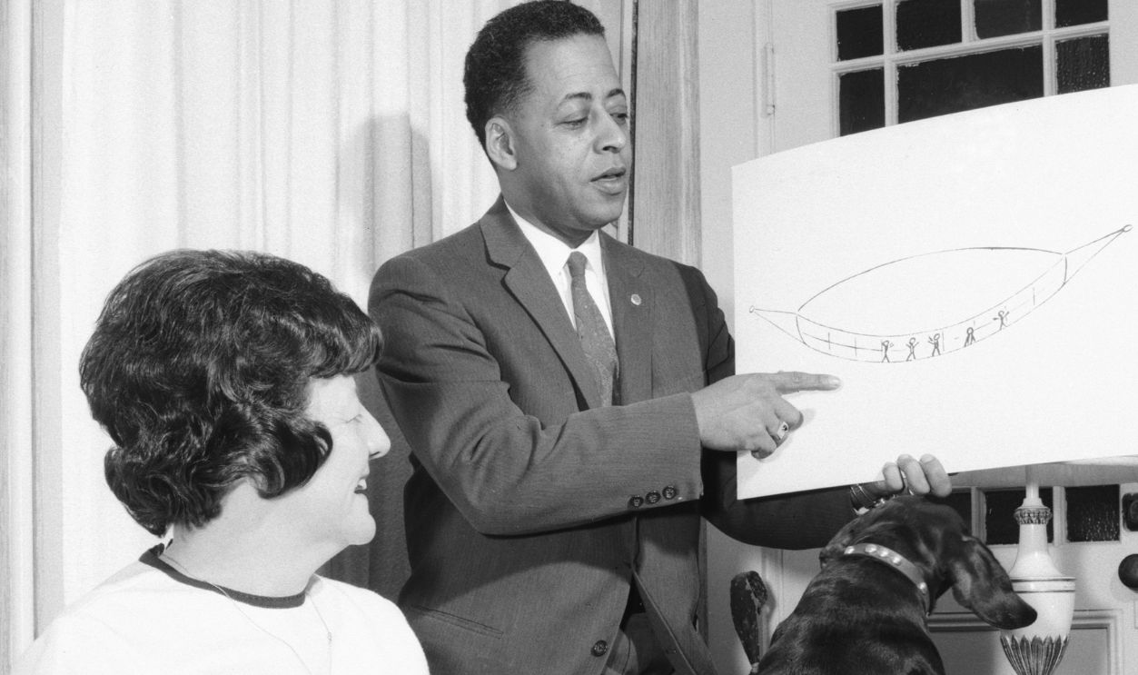 Gettyimages - 515217874, Betty and Barney Hill Barney and Betty Hill who claim to have been abducted by aliens describe their experience as Barney holds up a diagram