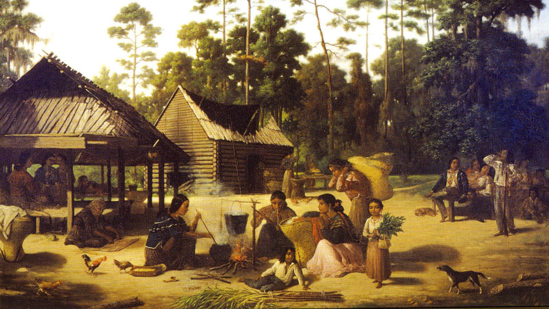 File:Choctaw Village by Francois Bernard.jpg
