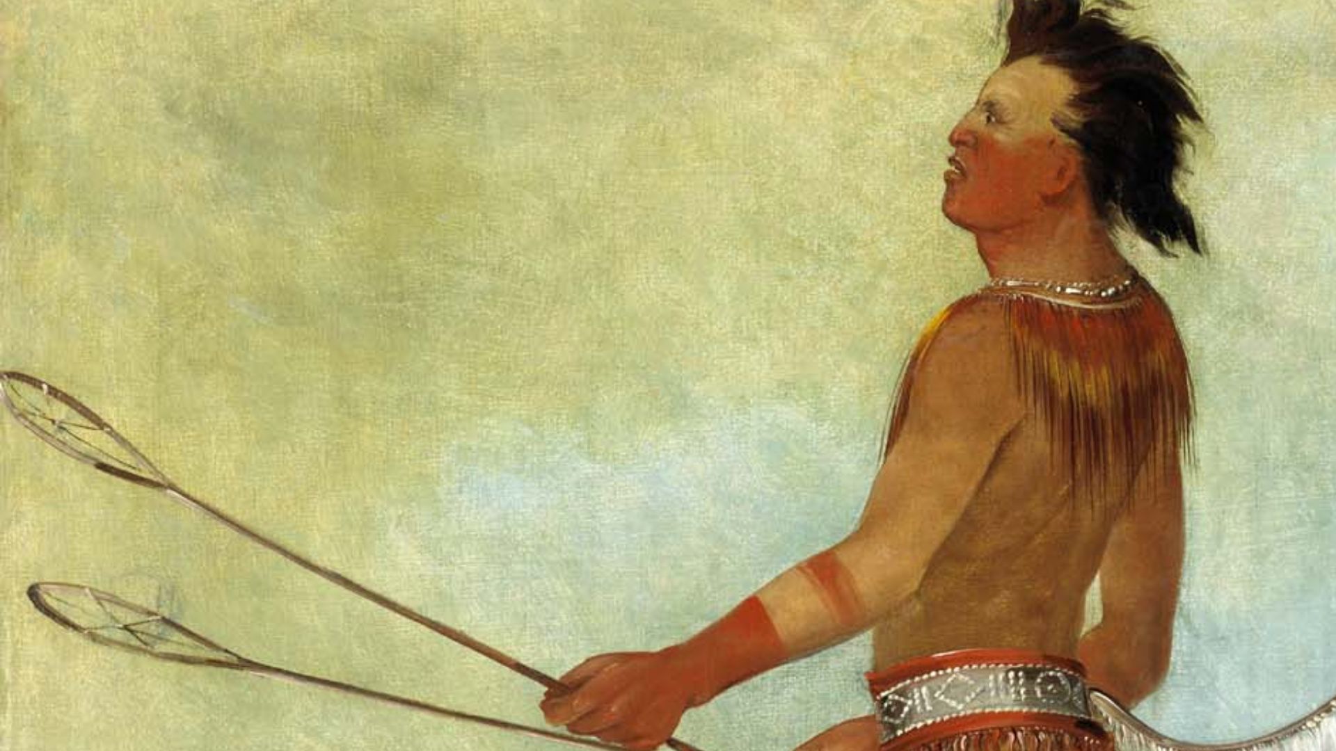 File:Choctaw Stickball Player, Painted by George Catlin, 1834.jpg