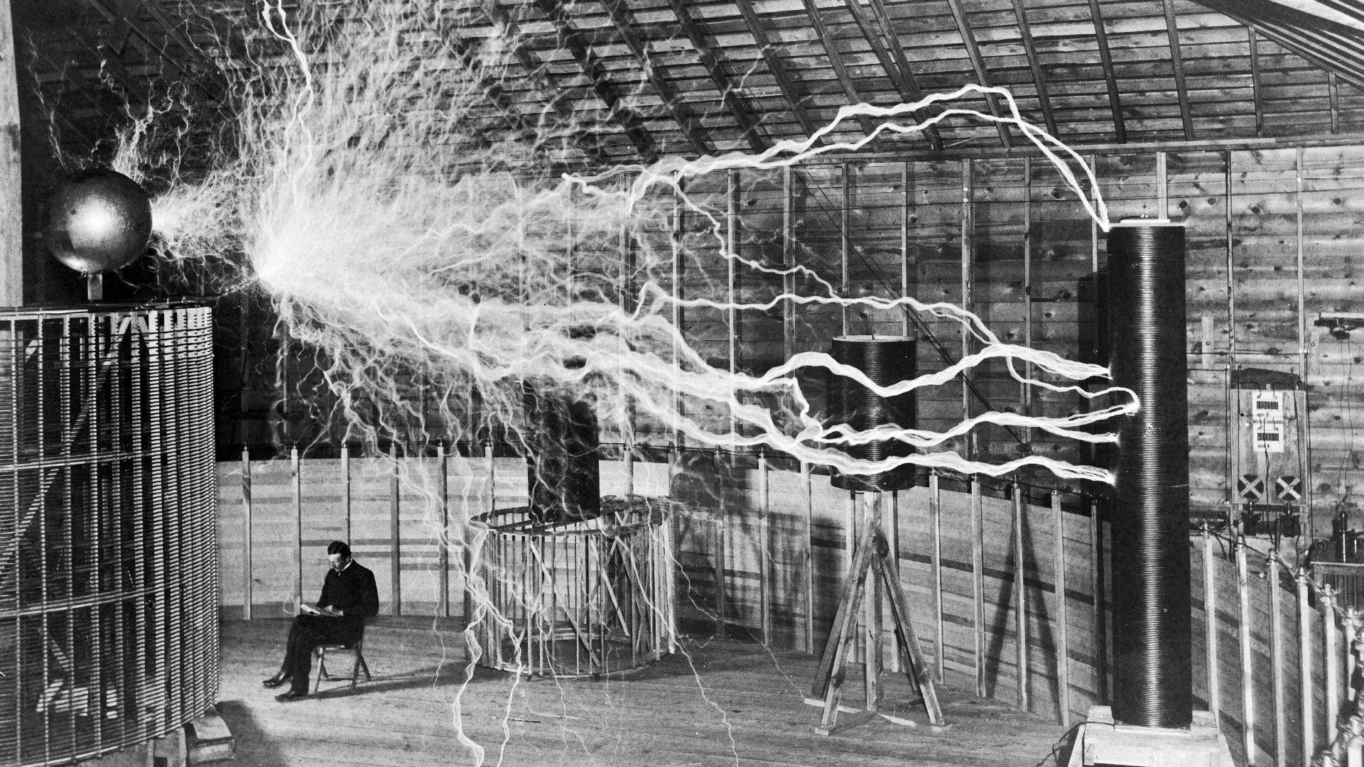 File:Nikola Tesla, with his equipment EDIT.jpg