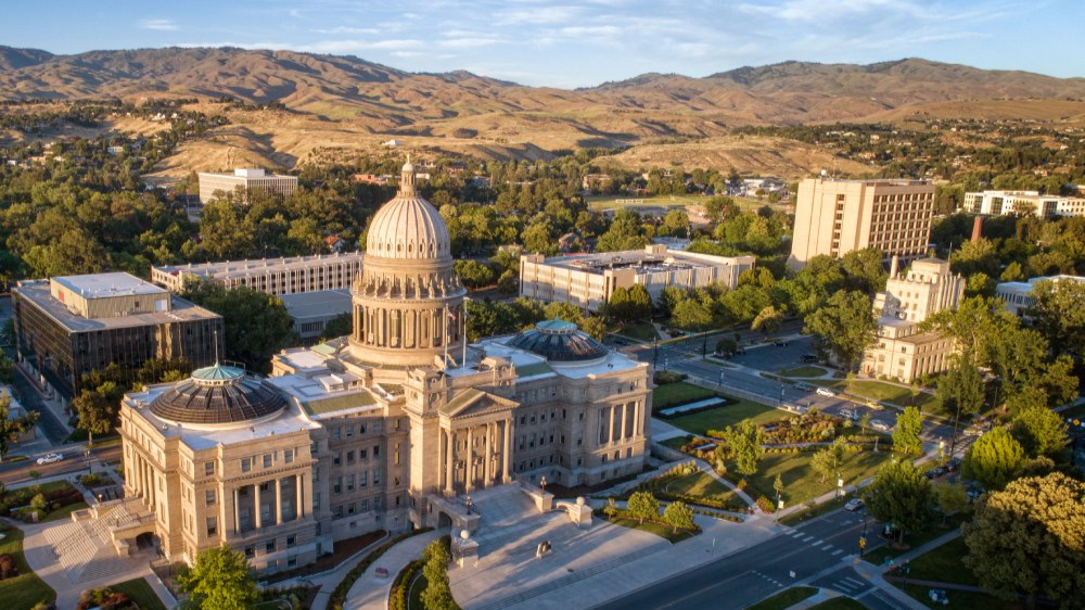 The image showcases a Vibrant urban scene of Boise, Idaho