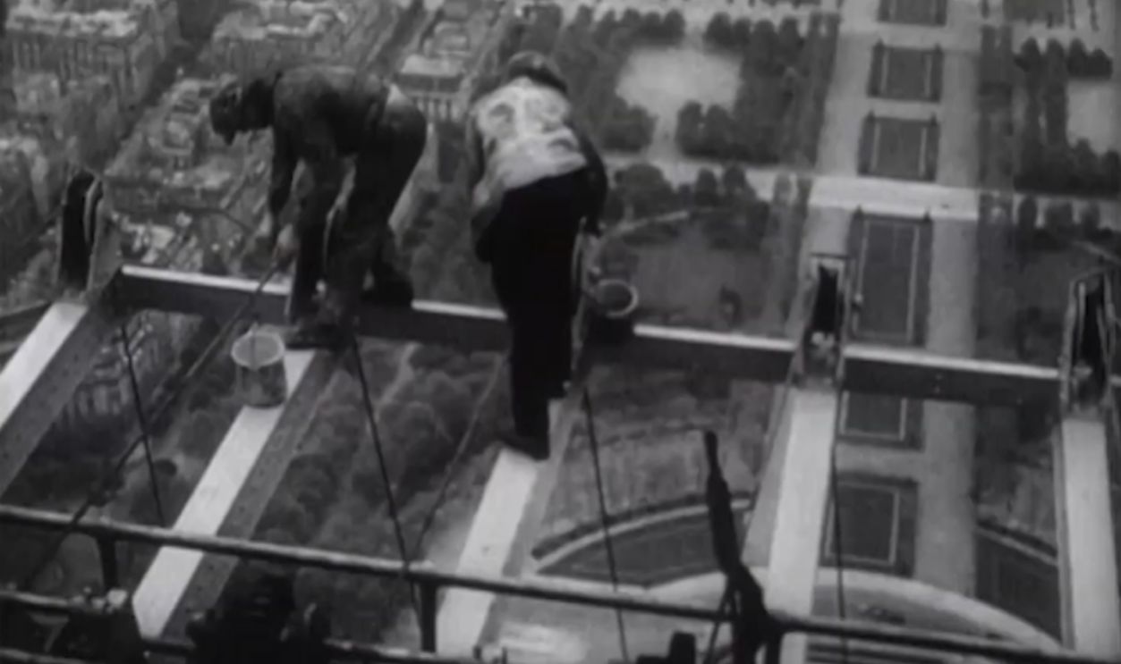 Workers Painting The Eiffel Tower Without Harnesses (1930s)
