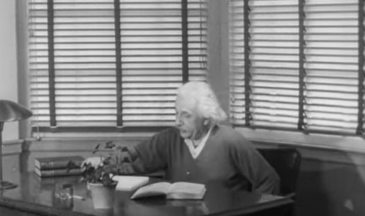 Einstein At His Desk In Princeton (1933)