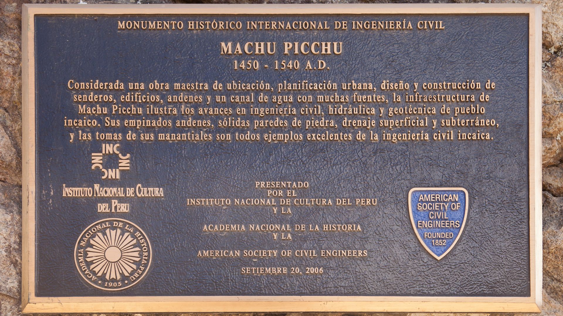 File:Machu Picchu Plaque.jpg