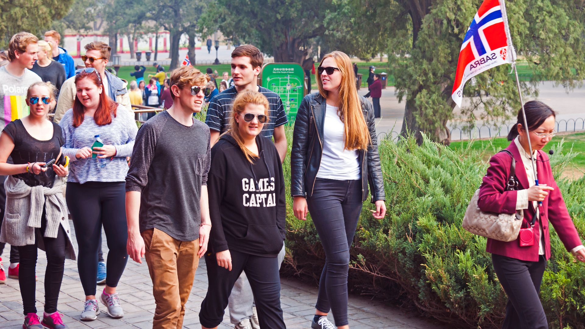 File:Norwegian tour group being led by guide at Temple of Heaven.jpg